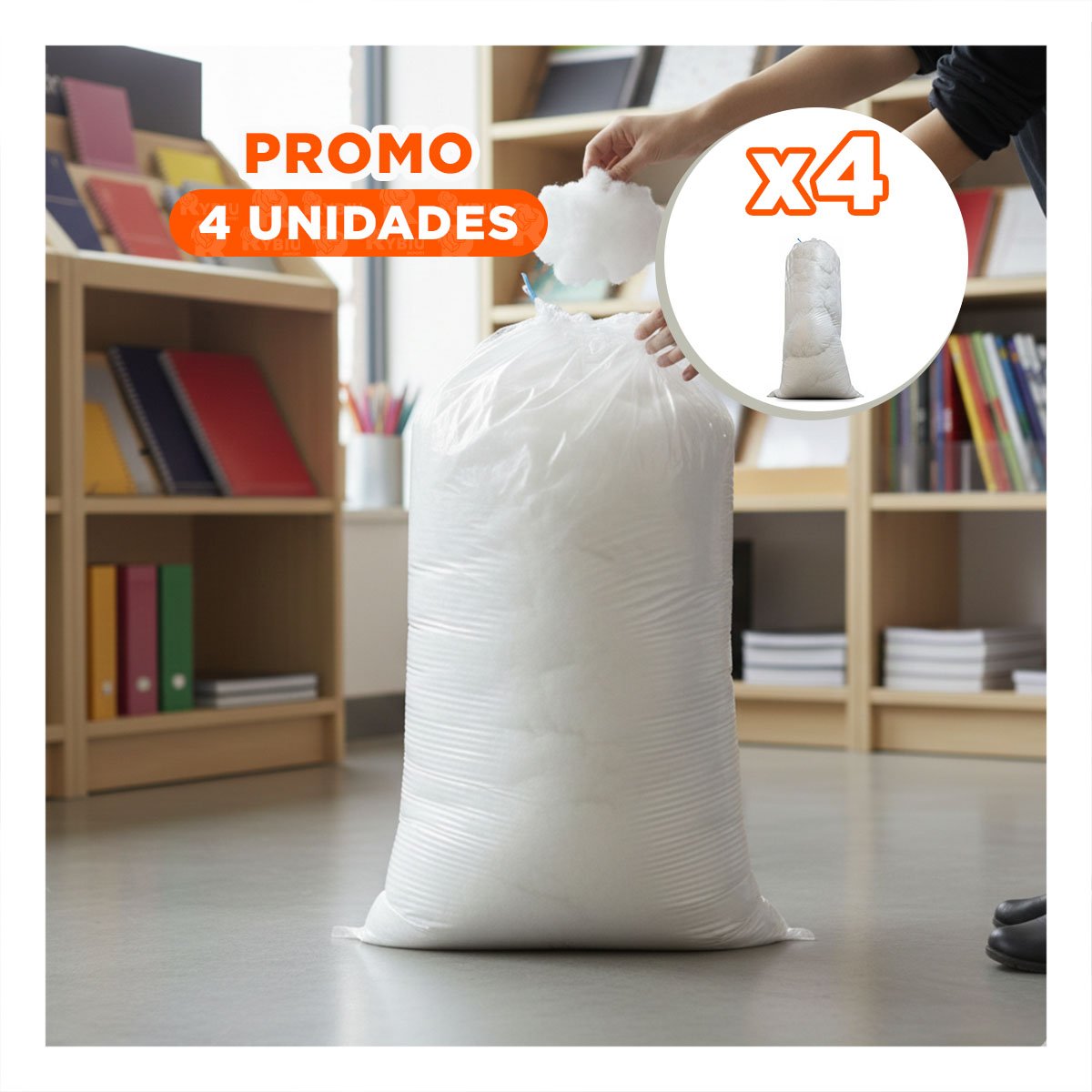 PACK4 COSTAL PRACTICO DE NAPA 5KG BLANCO PARA HOGAR - 1