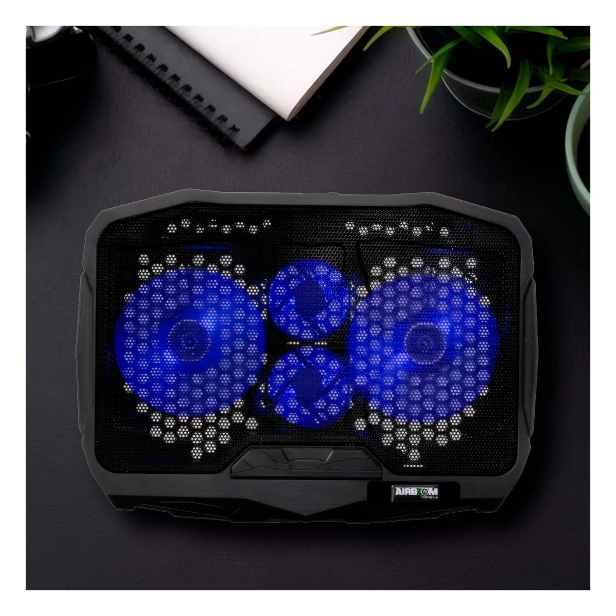 COOLER PARA LAPTOP 4 VENTILADORES DELGADO Y PORTATIL COLOR NEGRO - 2