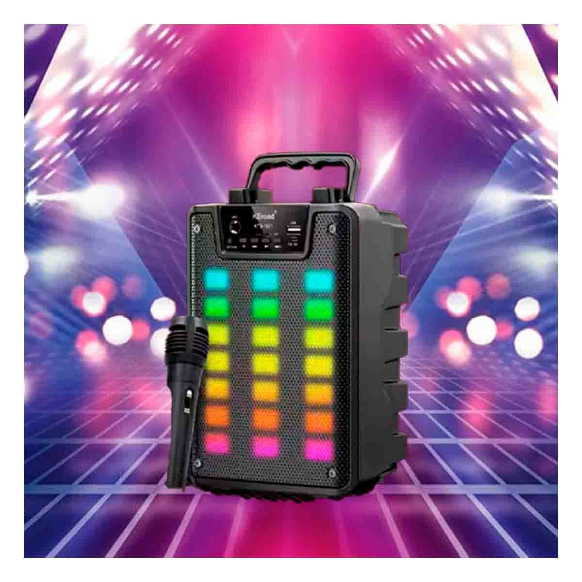 PACK6 ALTAVOZ PORTATIL CON MICROFONO 4 PULGADAS COLOR NEGRO PARA MUSICA KARAOKE Y+PAPEL REGALO - 4