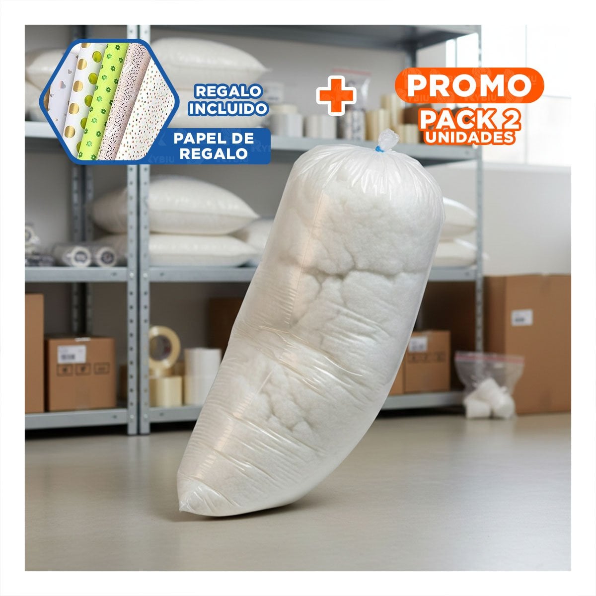 PACK2 EMPAQUE REFORZADO DE NAPA 5KG BLANCO DURADERO Y+PAPEL REGALO - 1
