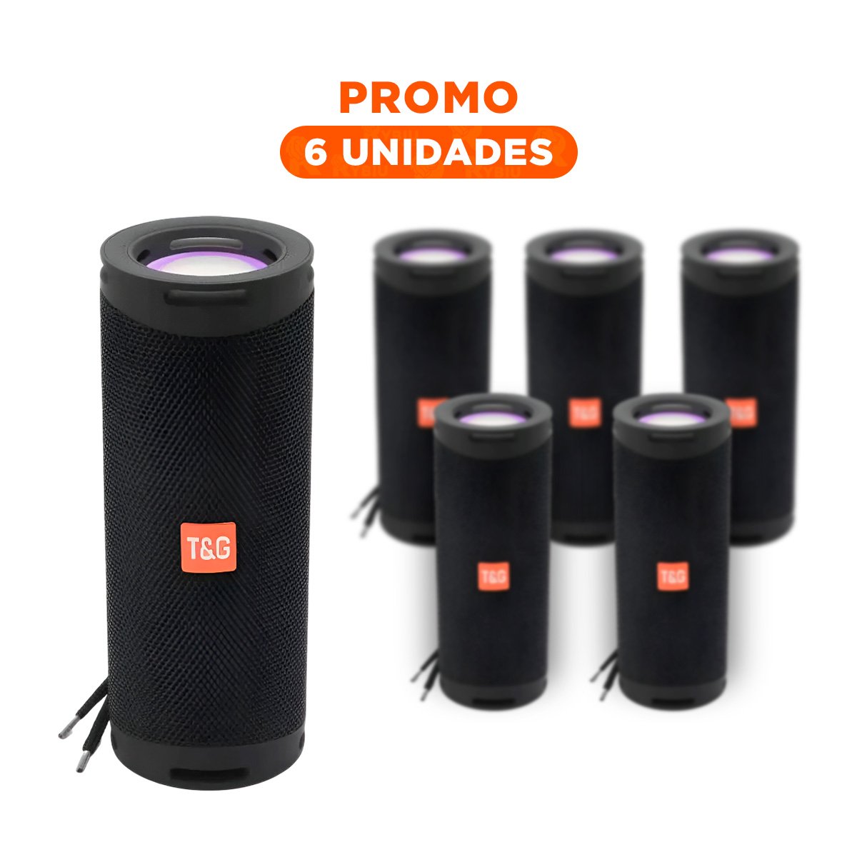PACK6 PARLANTE INALAMBRICO COLOR NEGRO CON SONIDO CLARO Y EXPERIENCIA ENVOLVENTE - 1