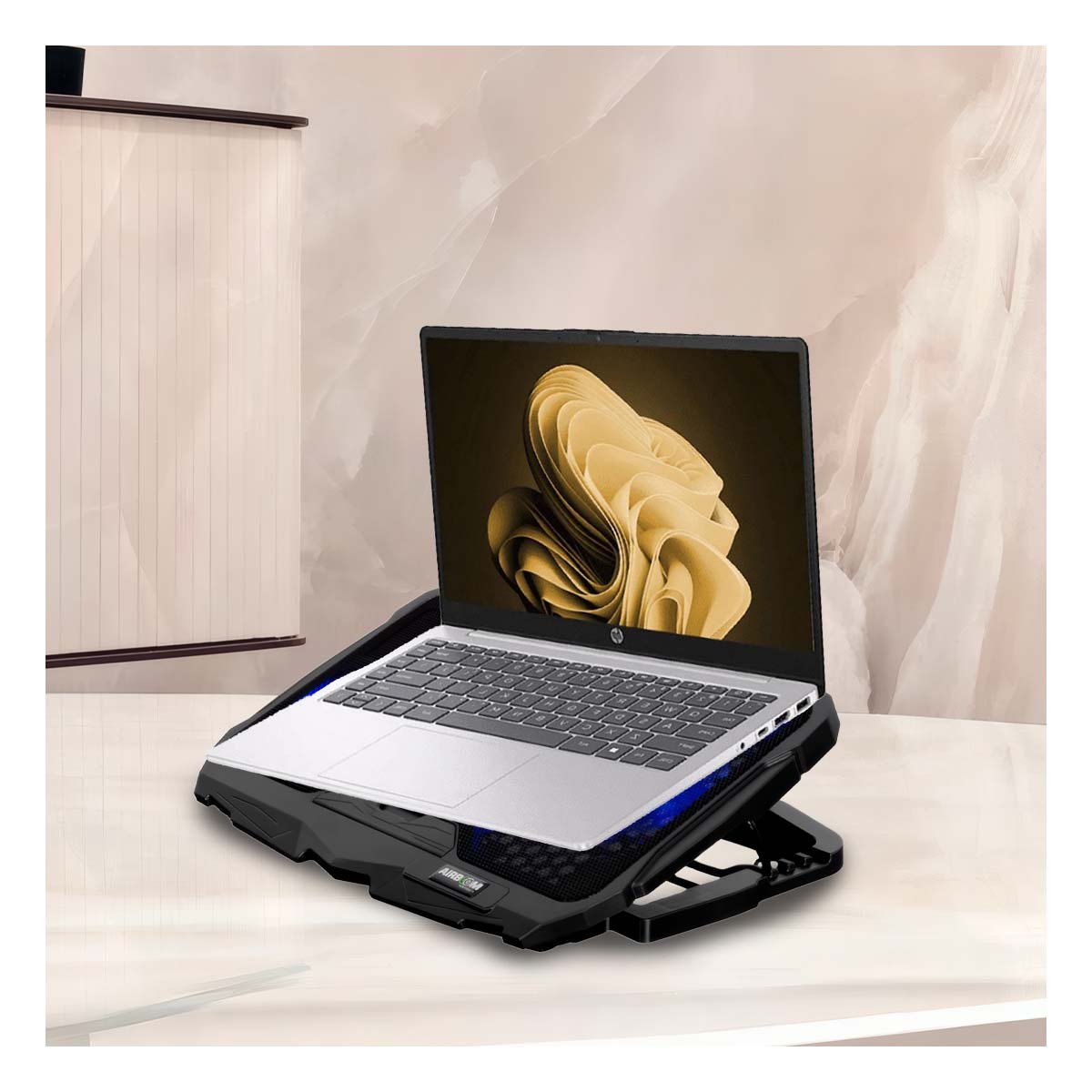 VENTILADOR PARA LAPTOP 4 ASPAS AJUSTABLE Y COMPACTO COLOR NEGRO Y+REGALO STICKER - 5
