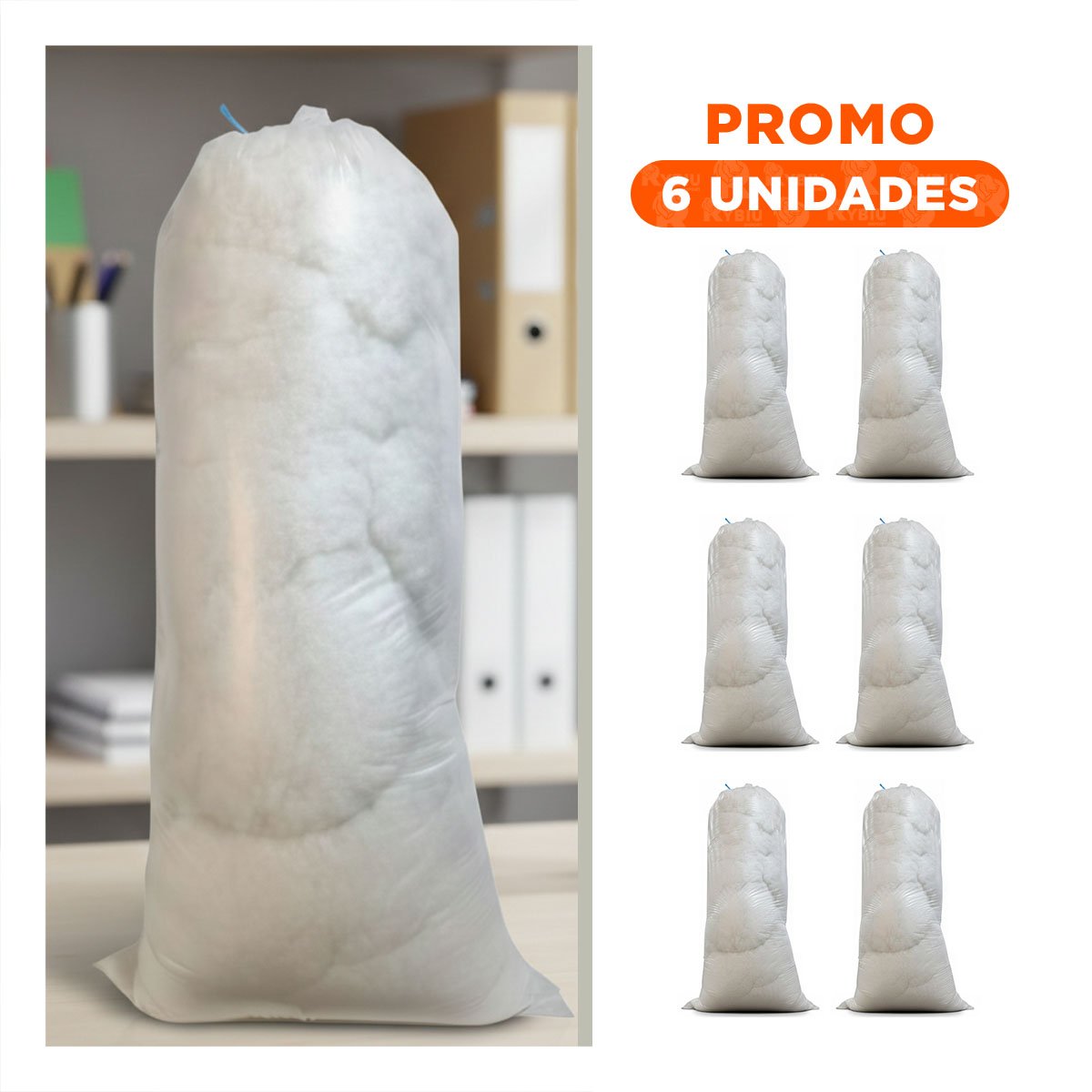 PACK6 BOLSO PRACTICO DE NAPA 5KG BLANCO FUNCIONAL - 1