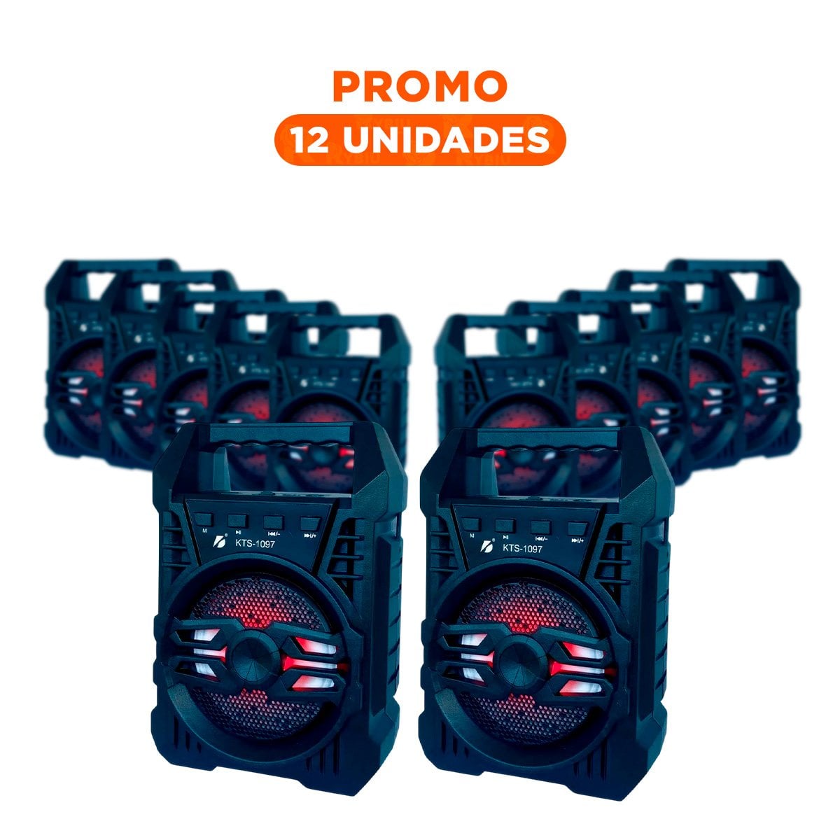 PACK12 BOCINA CON 4 PULGADAS NEGRO PARA AMBIENTE DE FIESTA Y+REGALO STICKER - 1