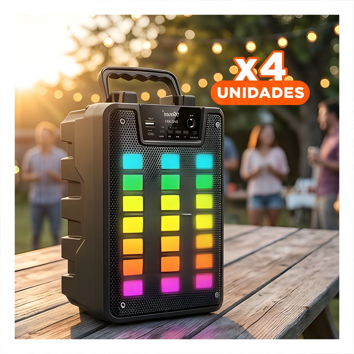 PACK4 PARLANTE CON MICROFONO 4 PULGADAS PARA MUSICA Y KARAOKE COLOR NEGRO - 1