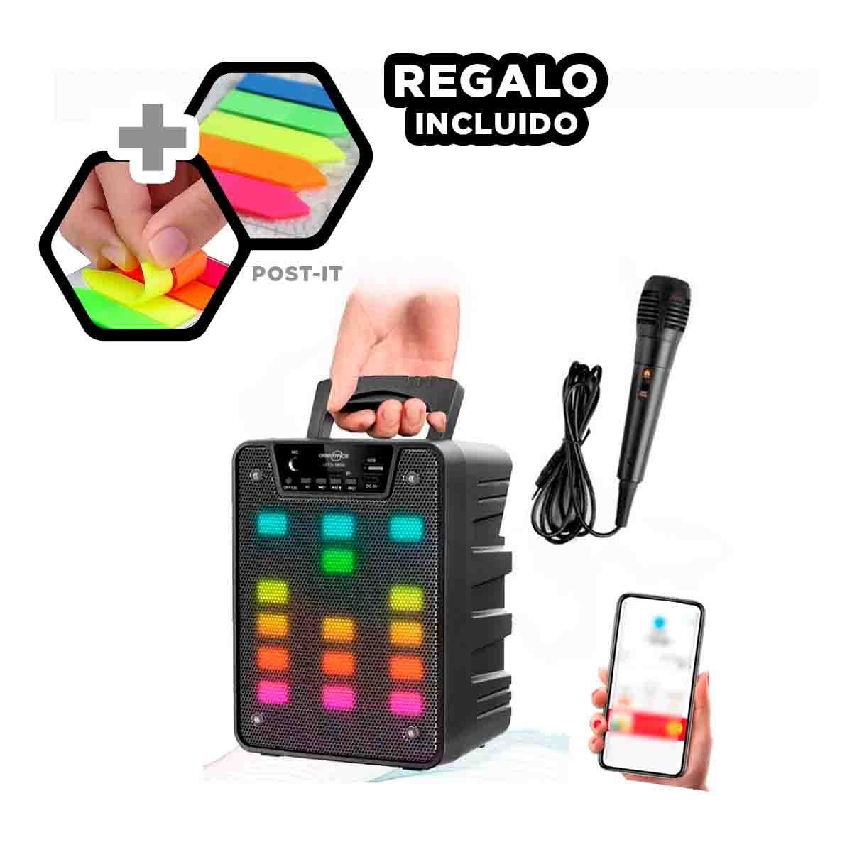 PACK4 PARLANTE CON MICROFONO 4 PULGADAS PARA MUSICA Y KARAOKE COLOR NEGRO - 5