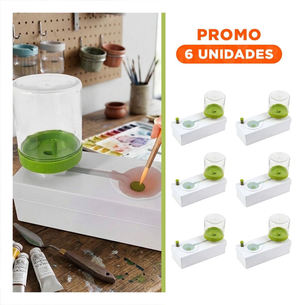 PACK6 UTIL ESCOLAR BLANCO PARA LIMPIEZA DE PINCELES - 1