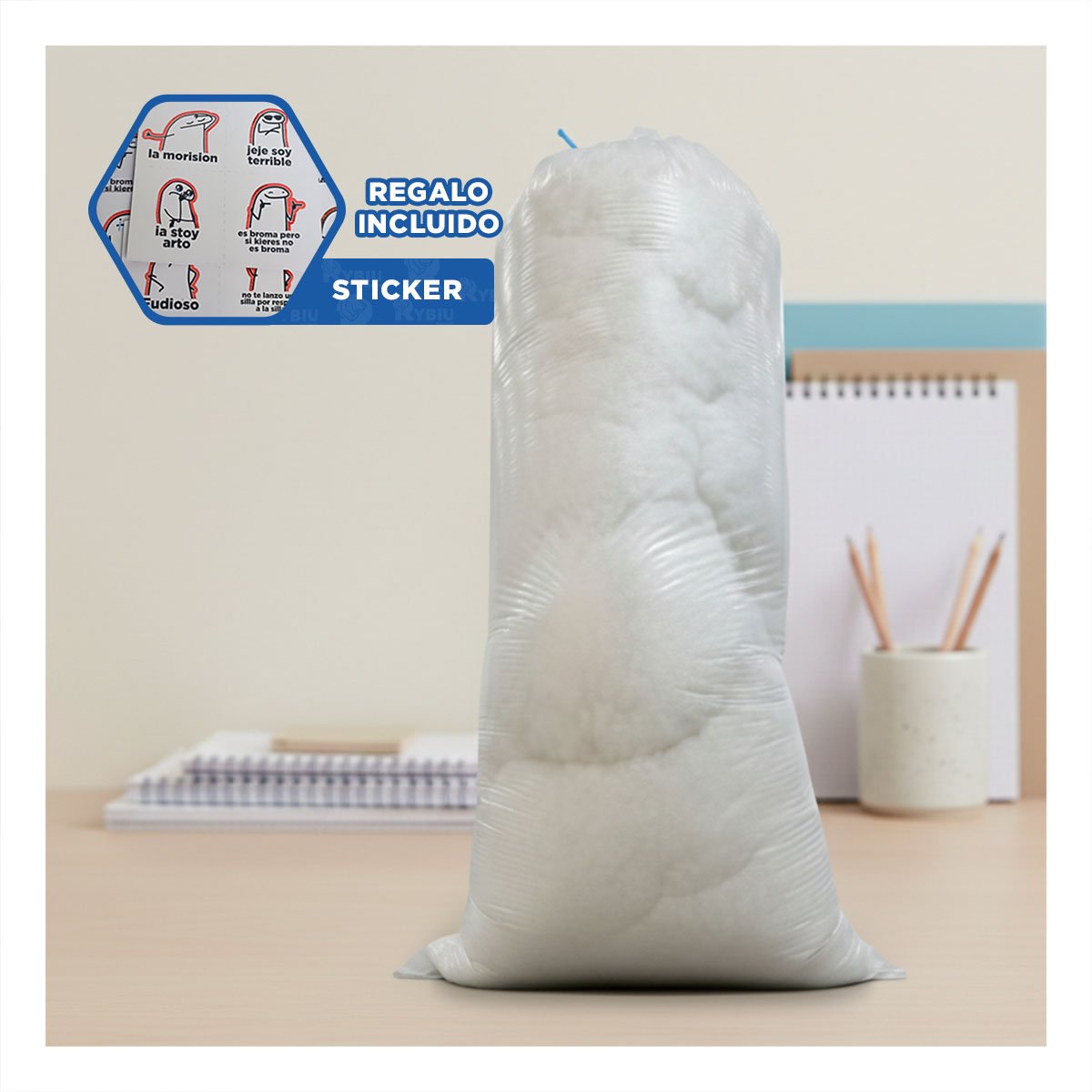 FUNDA REFORZADA DE NAPA 5KG BLANCO PARA ALMACEN Y+REGALO STICKER - 1