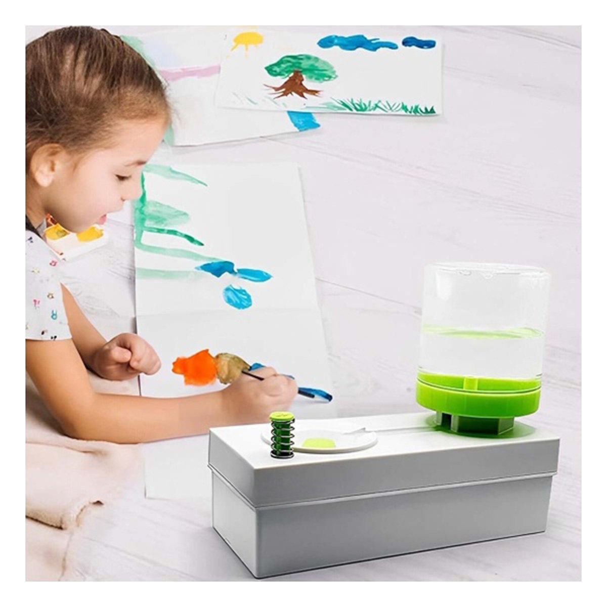 PACK12 RECIPIENTE PLASTICO BLANCO PARA LIMPIEZA DE PINCEL - 2