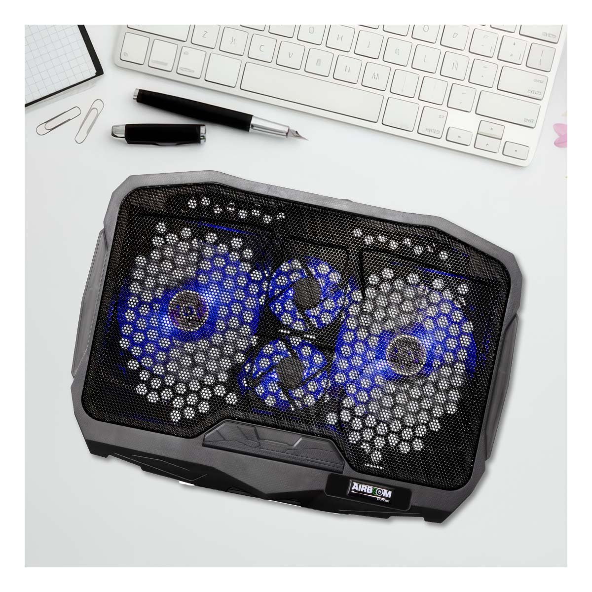 AIREADOR PARA LAPTOP 4 VENTILADORES LIGERO Y DURABLE NEGRO Y+LIGAS REGALO - 2