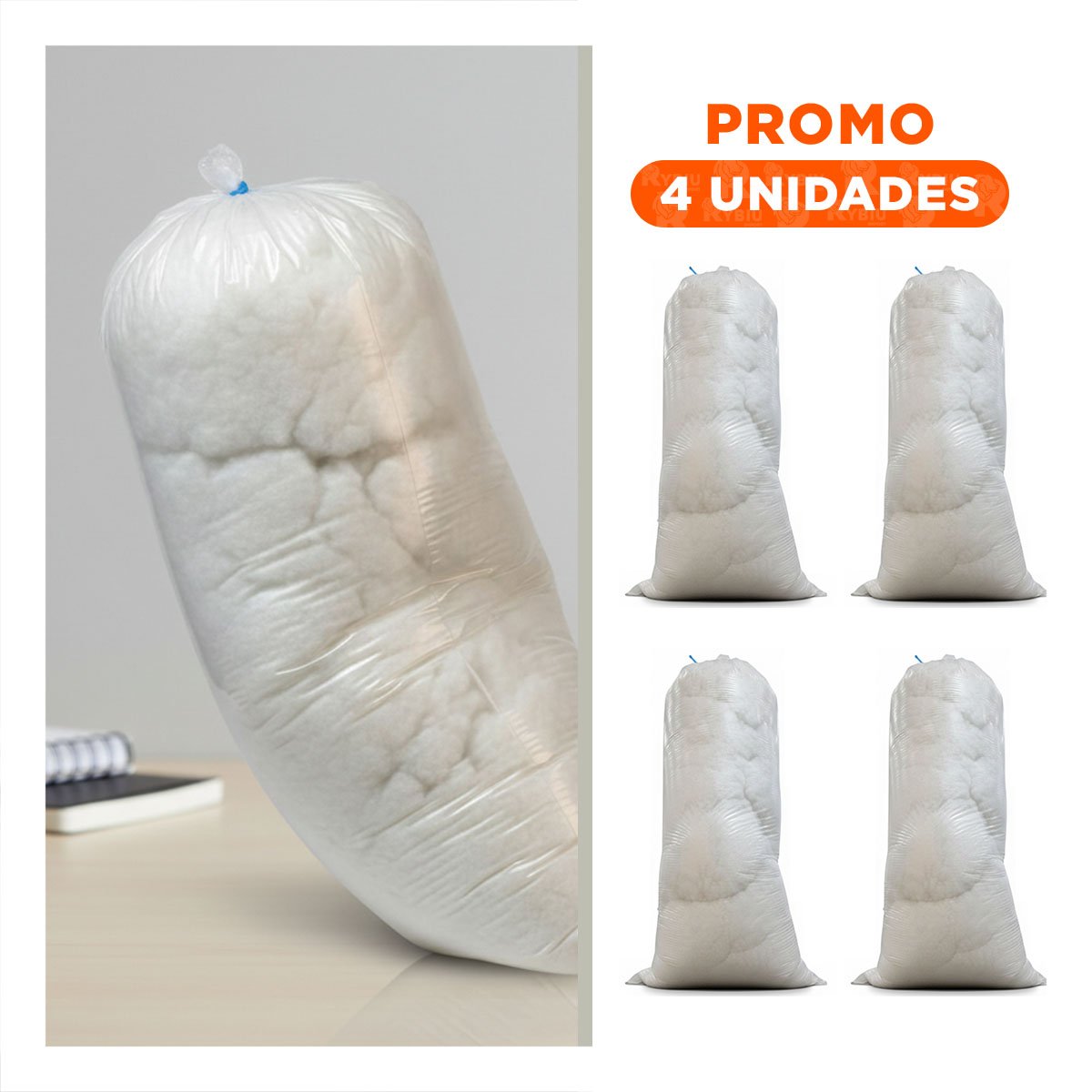 PACK4 FUNDA PRACTICA DE NAPA 5KG BLANCO RESISTENTE Y+REGALO STICKER - 1