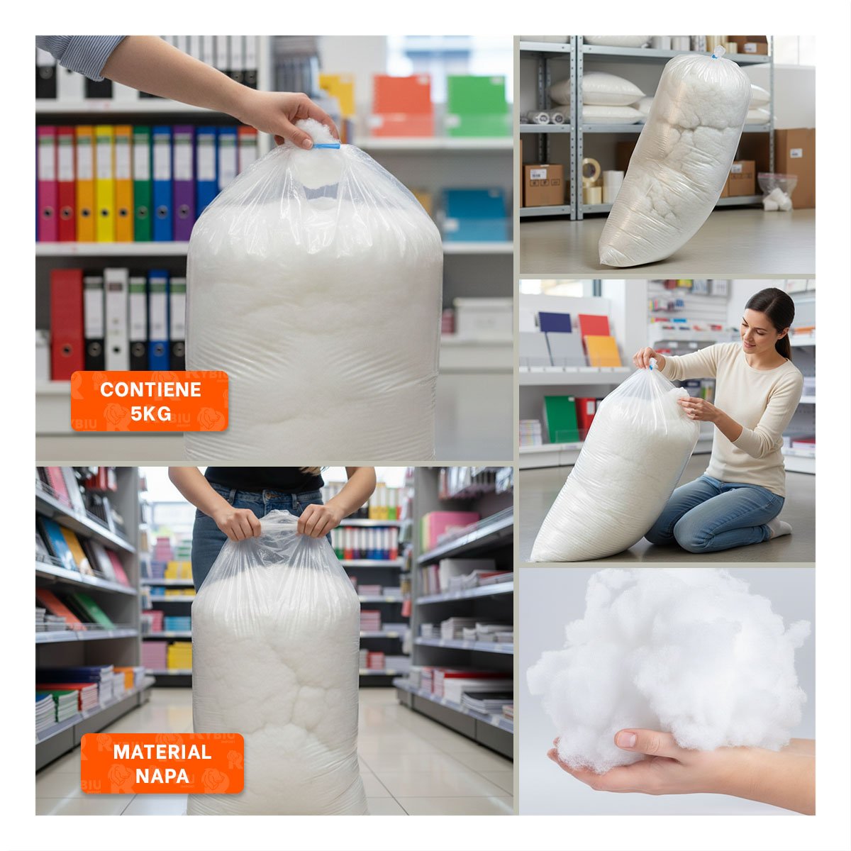 PACK4 FUNDA PRACTICA DE NAPA 5KG BLANCO RESISTENTE Y+REGALO STICKER - 2