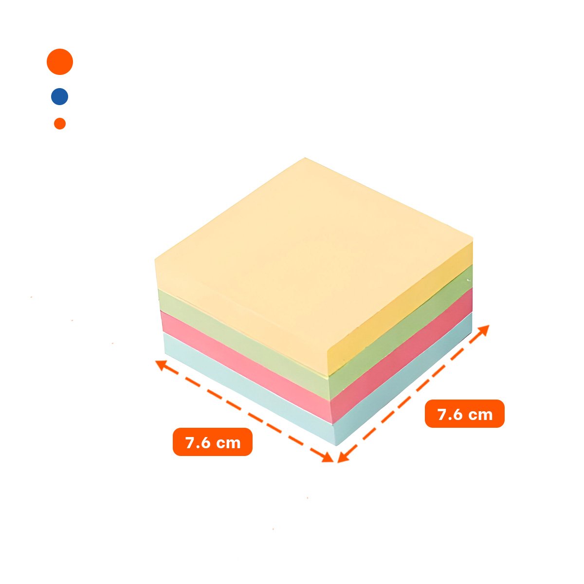PACK12 NOTAS MULTICOLOR ADHESIVAS CUADRADAS 7,6CM 4 PZS Y+REGALO STICKER - 4