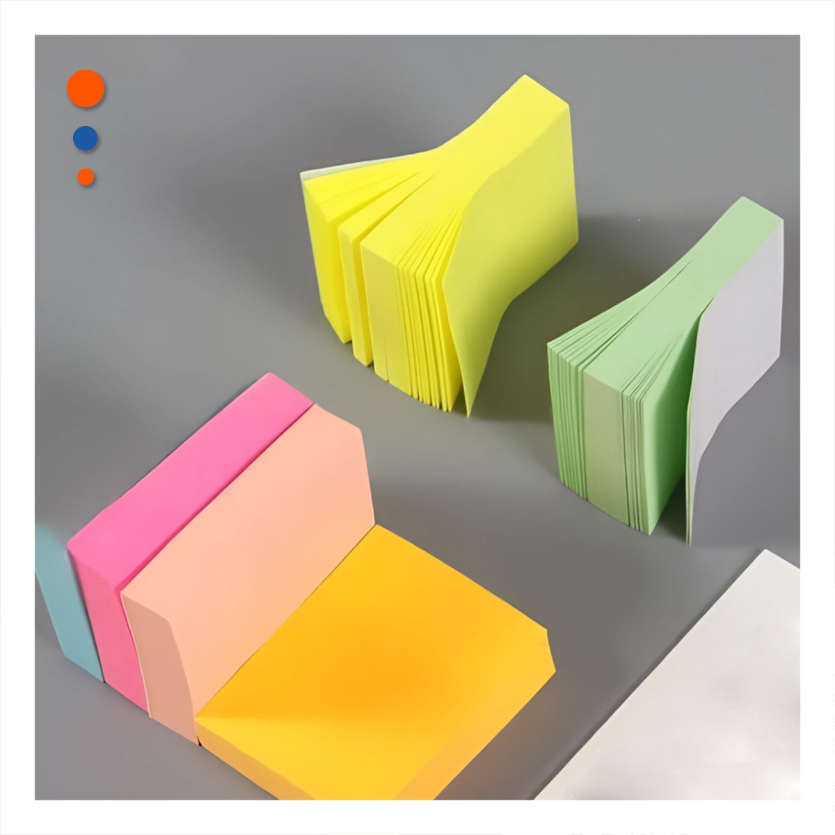 PACK12 NOTAS MULTICOLOR ADHESIVAS CUADRADAS 7,6CM 4 PZS Y+REGALO STICKER - 5