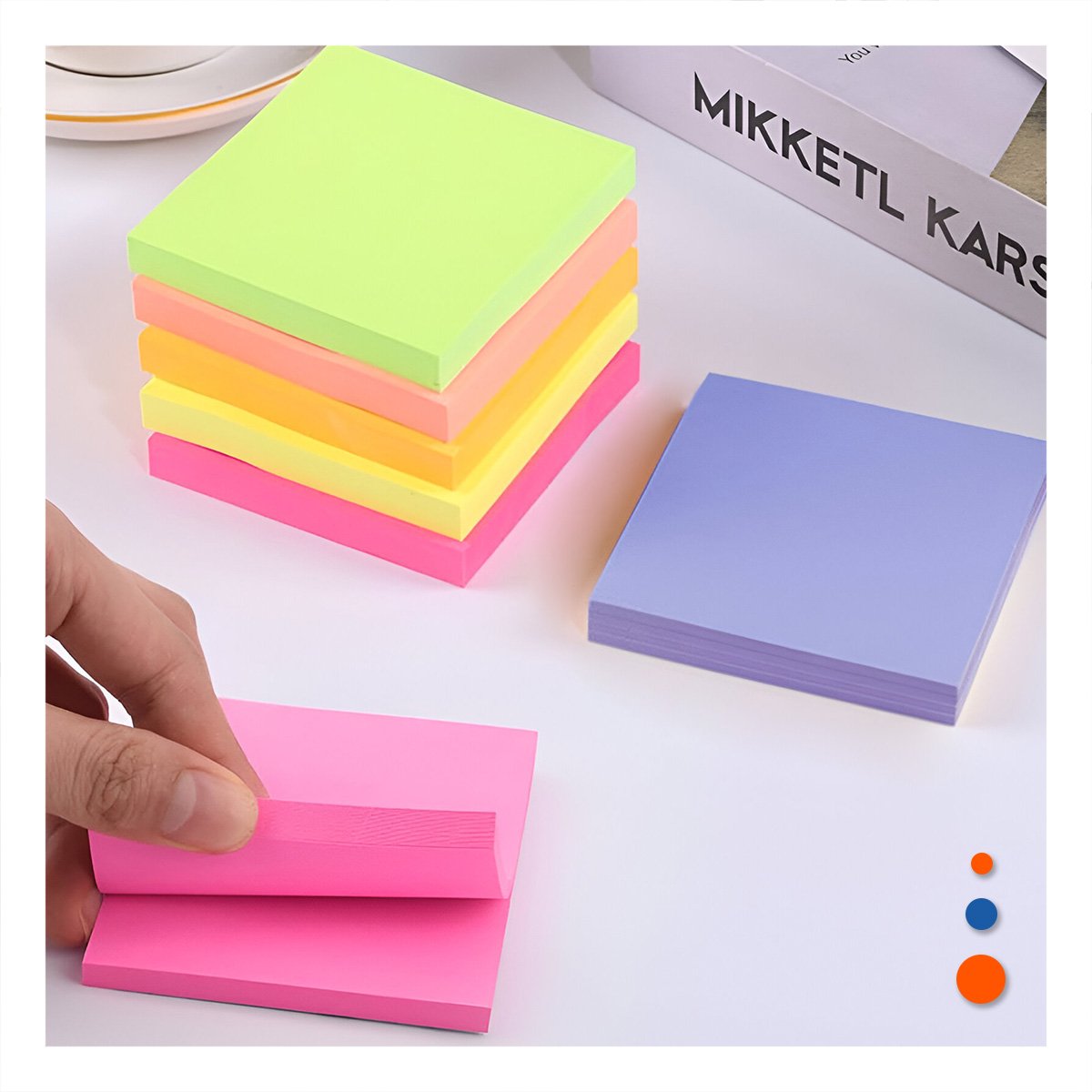 PACK6 ACCESORIOS CUADRADOS ADHESIVOS 3,8CM 4 PZS MULTICOLOR - 3