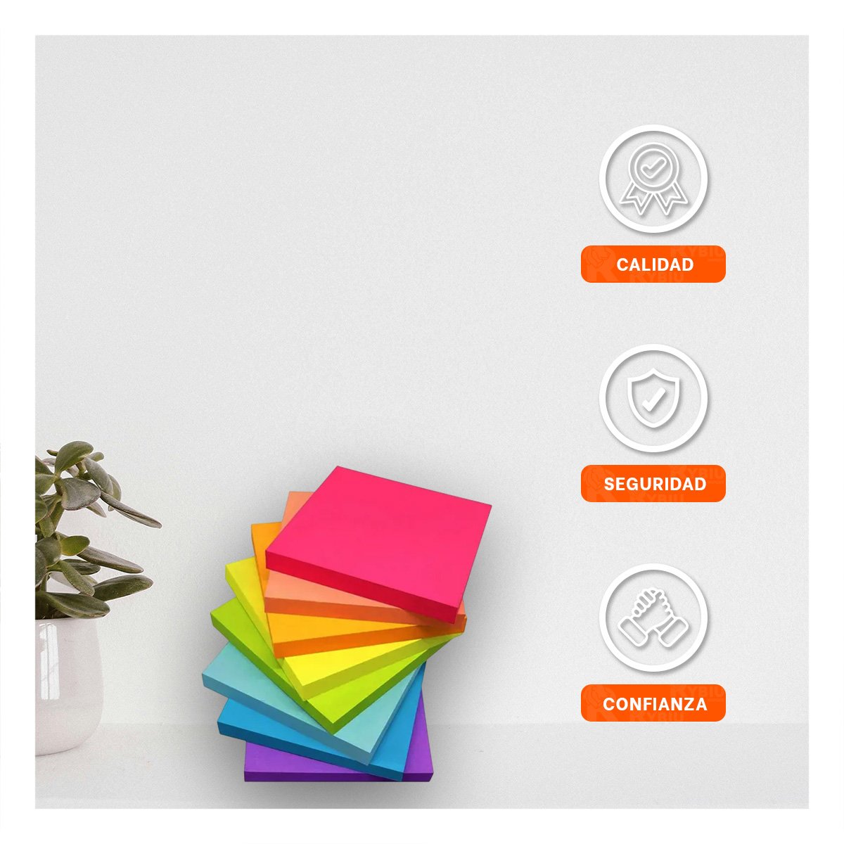 PACK6 ACCESORIOS CUADRADOS ADHESIVOS 3,8CM 4 PZS MULTICOLOR - 5