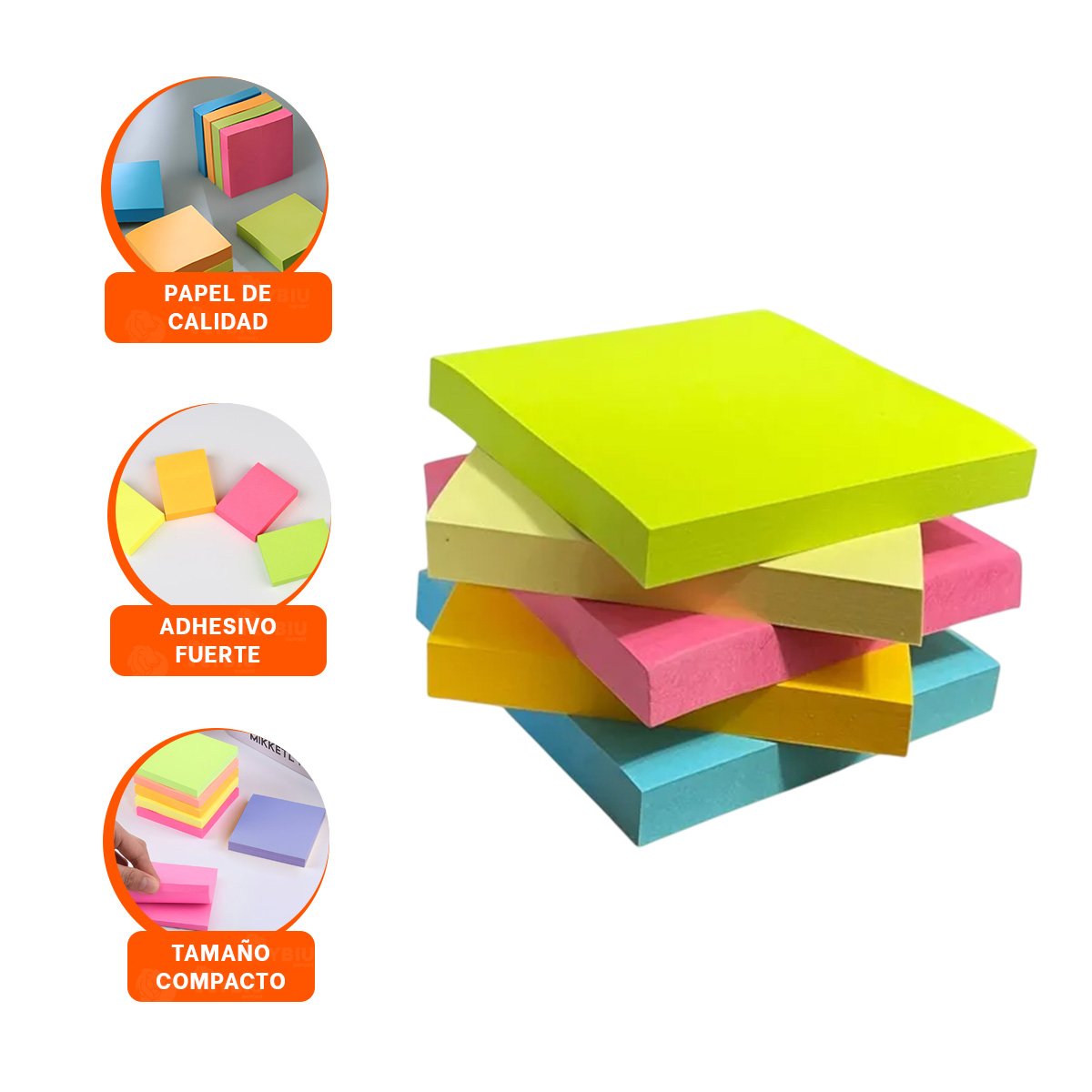 COLECCION CUADRADA ADHESIVA 3,8CM 4 PZS MULTICOLOR - 3
