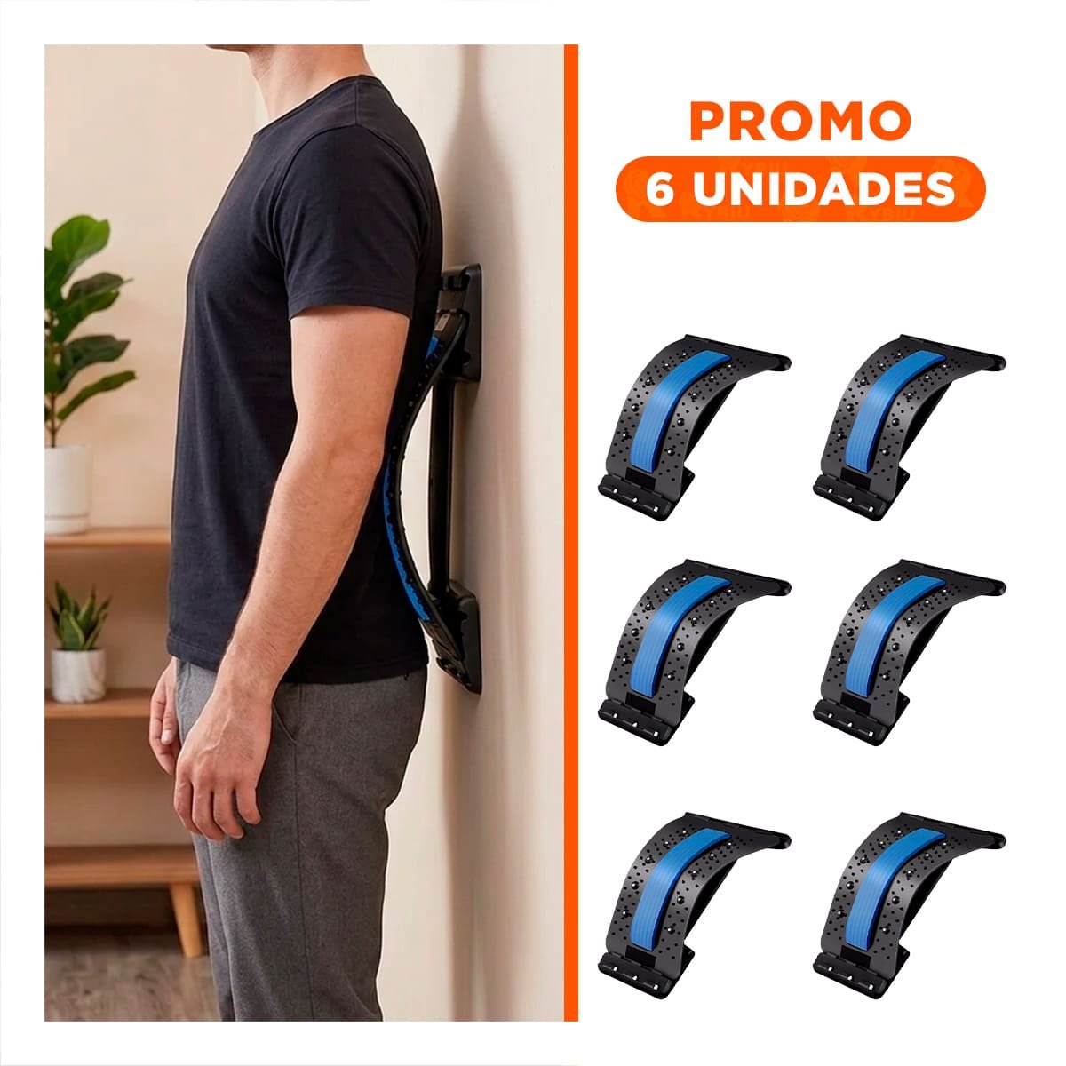 PACK6 EQUIPO PORTATIL LUMBAR AZUL PARA RELAJACION - 1