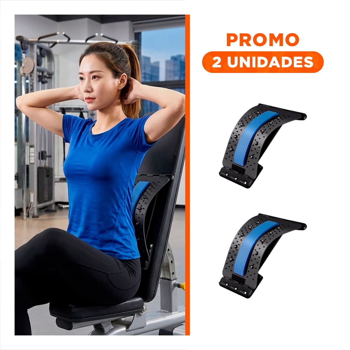PACK2 APARATO ERGONOMICO LUMBAR AZUL PARA ESPALDA - 1