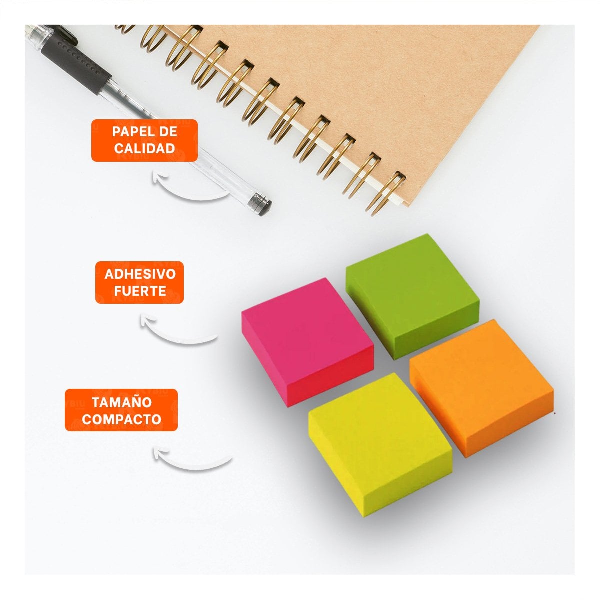 PACK12 ELEMENTOS CUADRADOS ADHESIVOS 3,8CM 4 PZS MULTICOLOR Y+PAPEL REGALO - 3