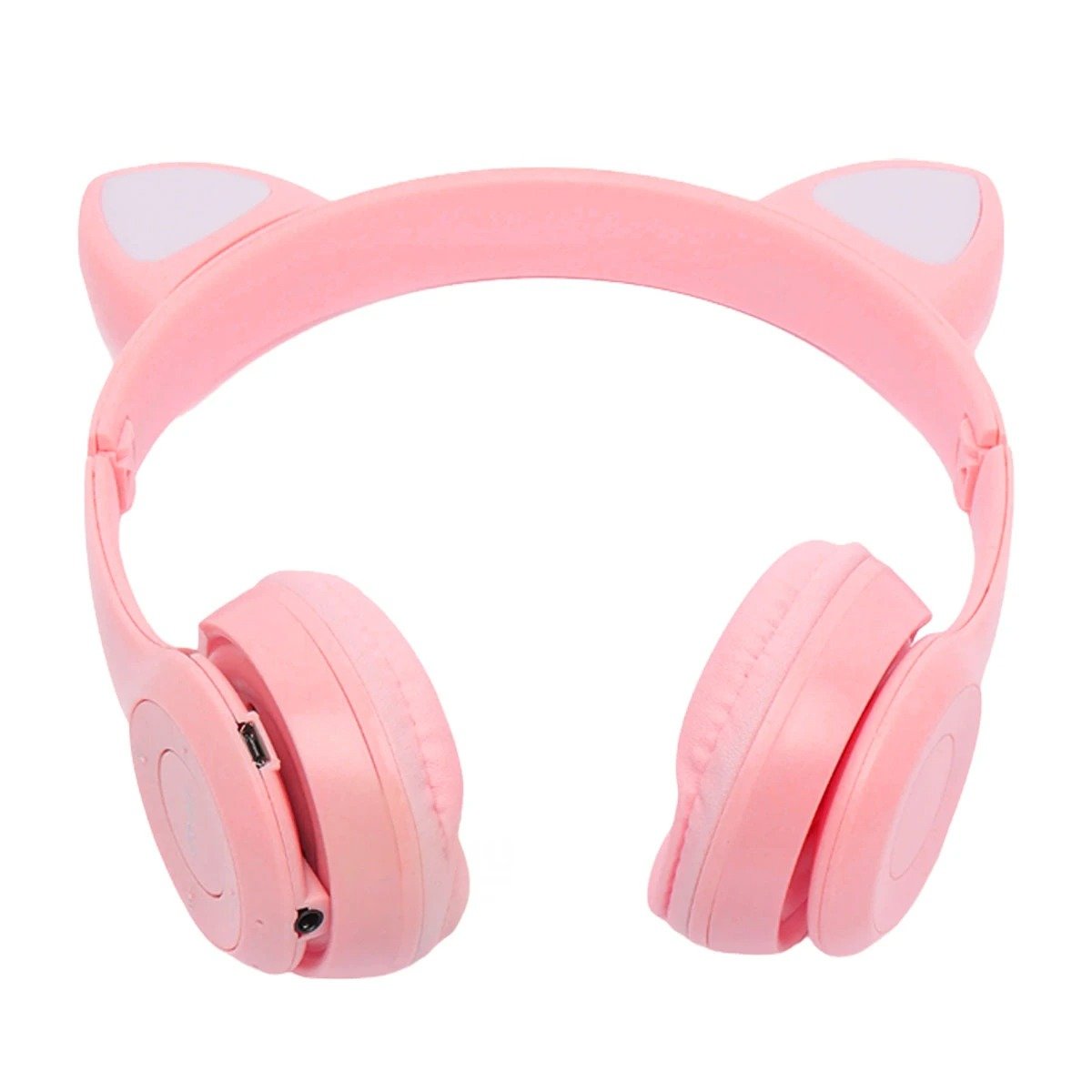 PACK6 AUDIFONOS TIPO GATO CON LUCES COLOR ROSADO PARA COMPUTADORA Y OFICINA - 2