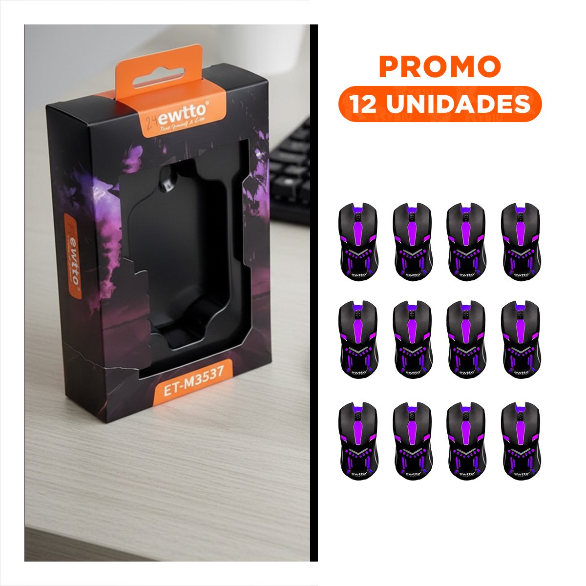 PACK12 CONTROLADOR GAMER NEGRO PARA PC Y LAPTOP MANEJO DINAMICO Y+REGALO STICKER - 1