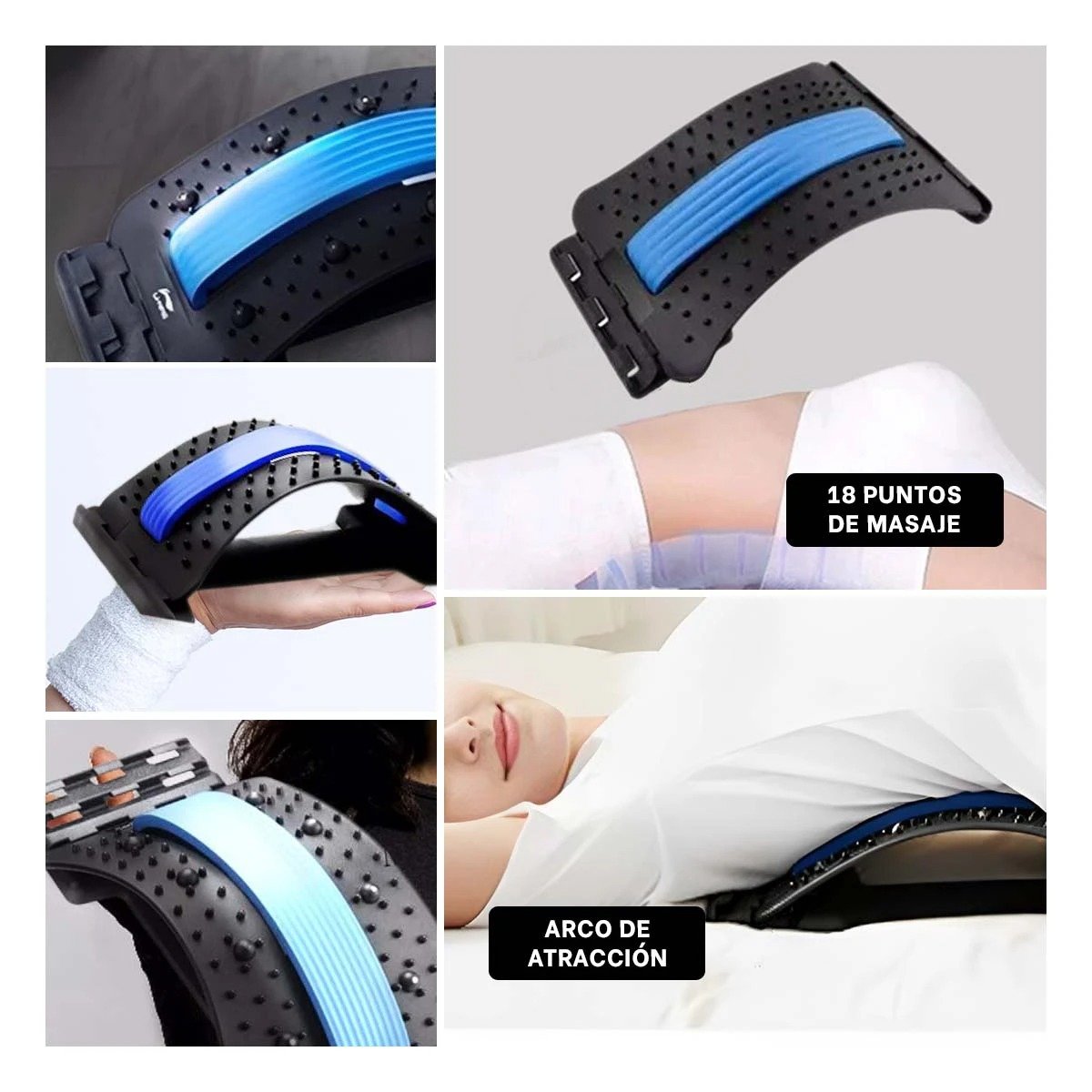 PACK4 APARATO PORTATIL LUMBAR AZUL PARA ESPALDA Y+REGALO STICKER - 2