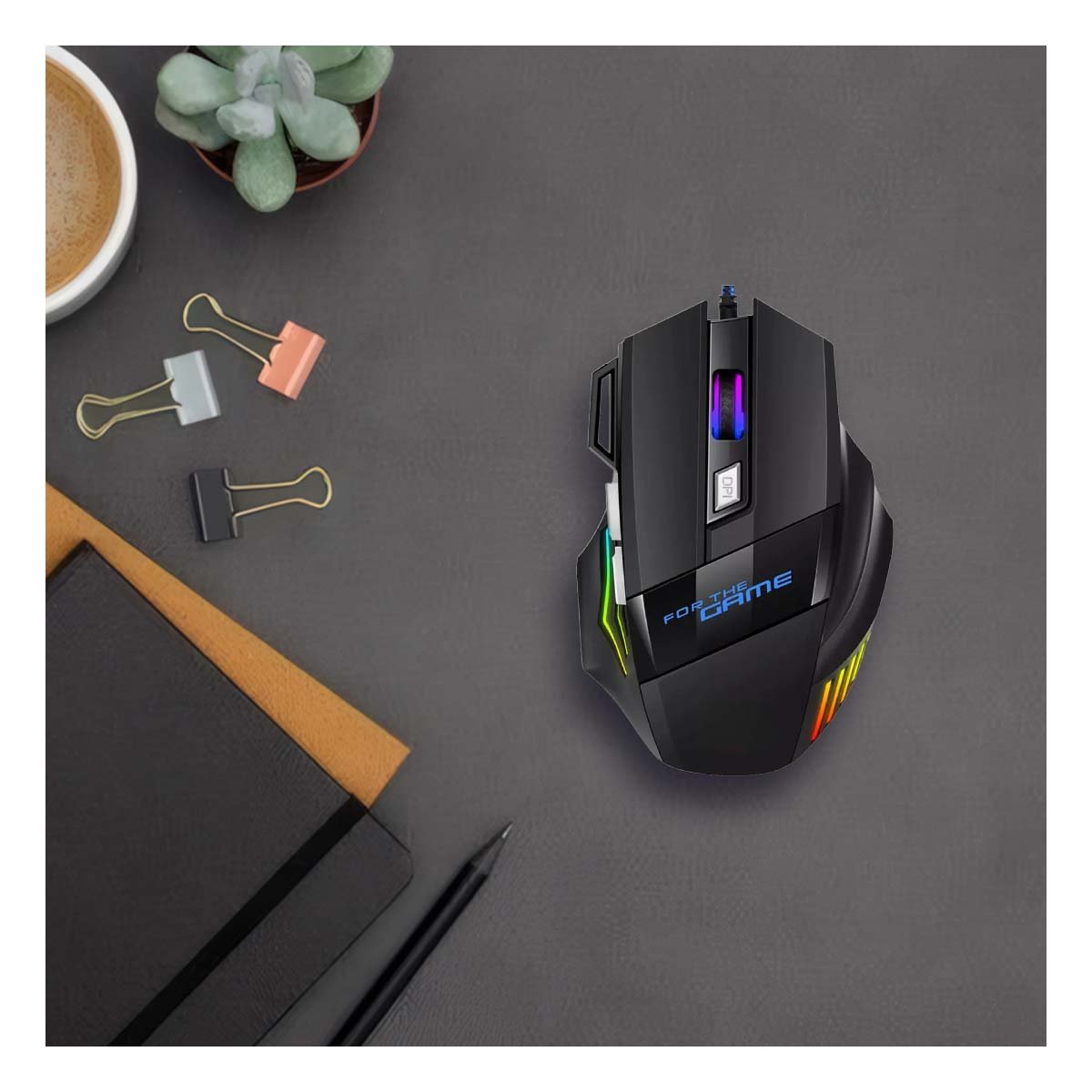 MOUSE GAMER NEGRO PARA PC Y LAPTOP RESPUESTA RAPIDA - 4
