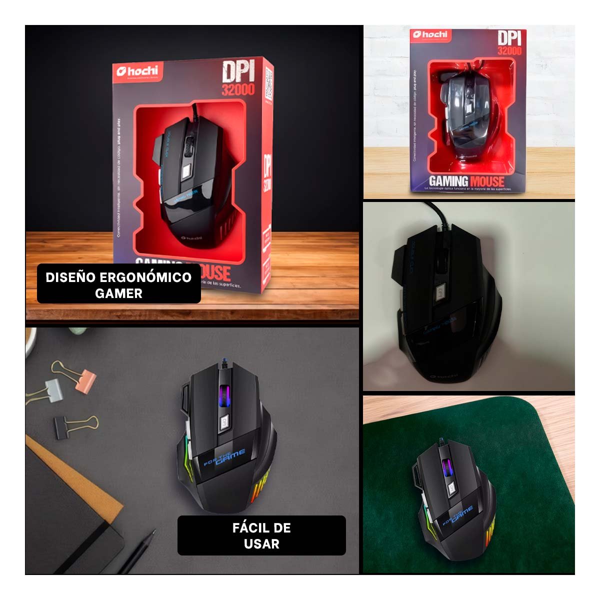 MOUSE GAMER NEGRO PARA PC Y LAPTOP RESPUESTA RAPIDA - 5