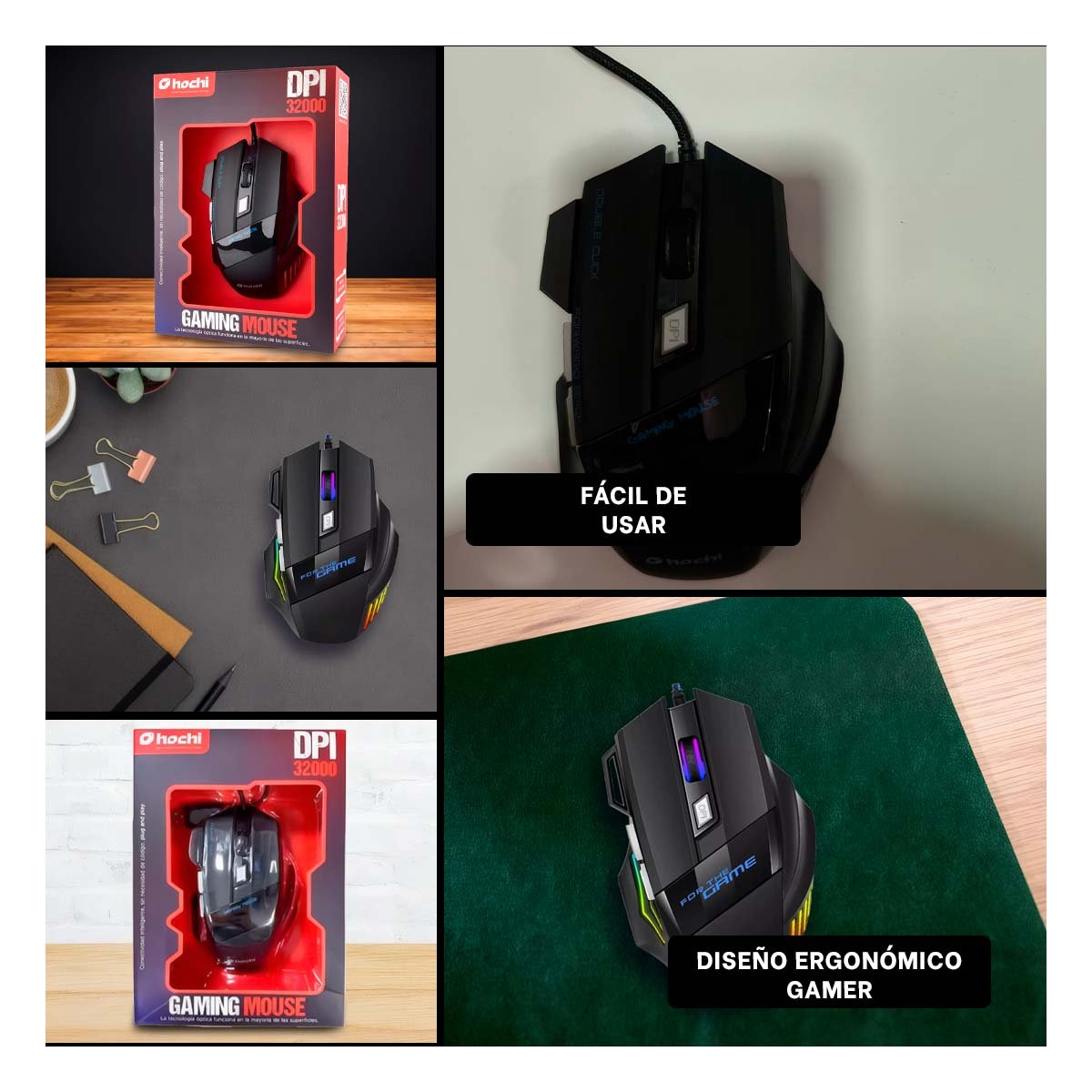 PACK12 APUNTADOR GAMER PARA PC NEGRO MANEJO AGIL Y+PAPEL REGALO - 2