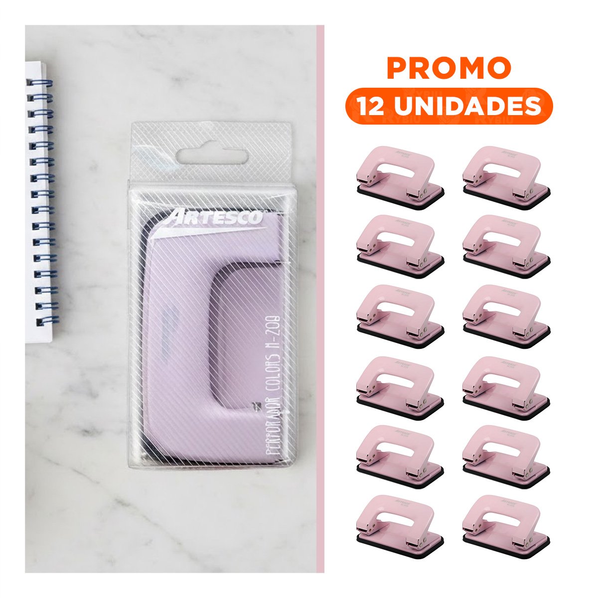 PACK12 SISTEMA METAL ROSADO PROFESIONAL PARA OFICINA HOGAR COMPACTO Y DURADERO Y+REGALO STICKER - 1