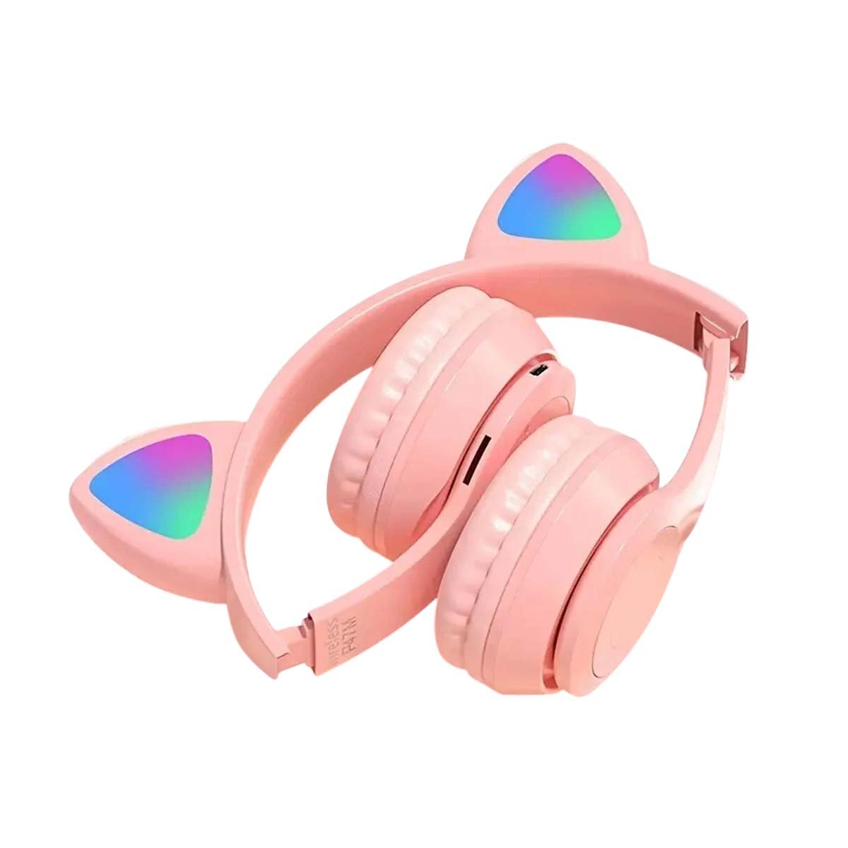 CASCO TIPO GATO CON LUCES COLOR ROSADO PARA COMPUTADORA Y JUEGOS Y+LIGAS REGALO - 3
