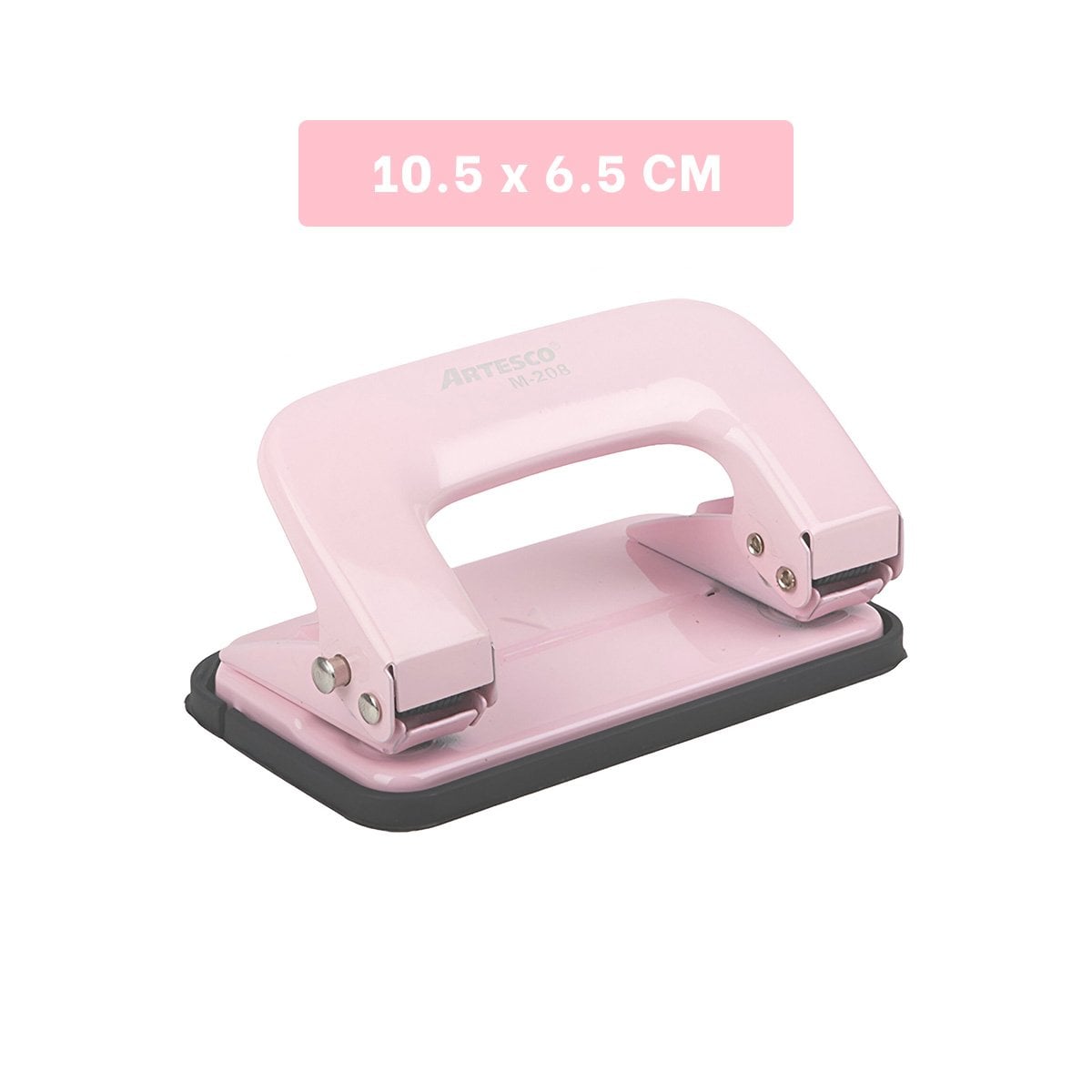 TROQUELADORA METAL ROSADO COMPACTA PARA OFICINA ESCOLAR USO DIARIO Y+LIGAS REGALO - 4
