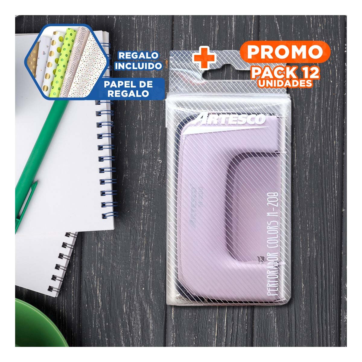 PACK12 COMPLEMENTO METAL ROSADO DE ALTA CALIDAD PARA PAPELERIA ESCOLAR Y+PAPEL REGALO - 1