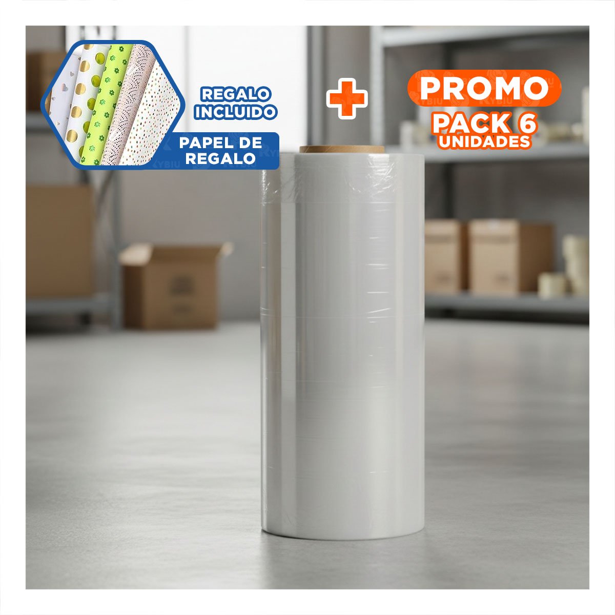 PACK6 RESISTENTE 12 PULGADAS 3K COMERCIAL TRANSPARENTE PARA DECORACION Y+PAPEL REGALO - 1
