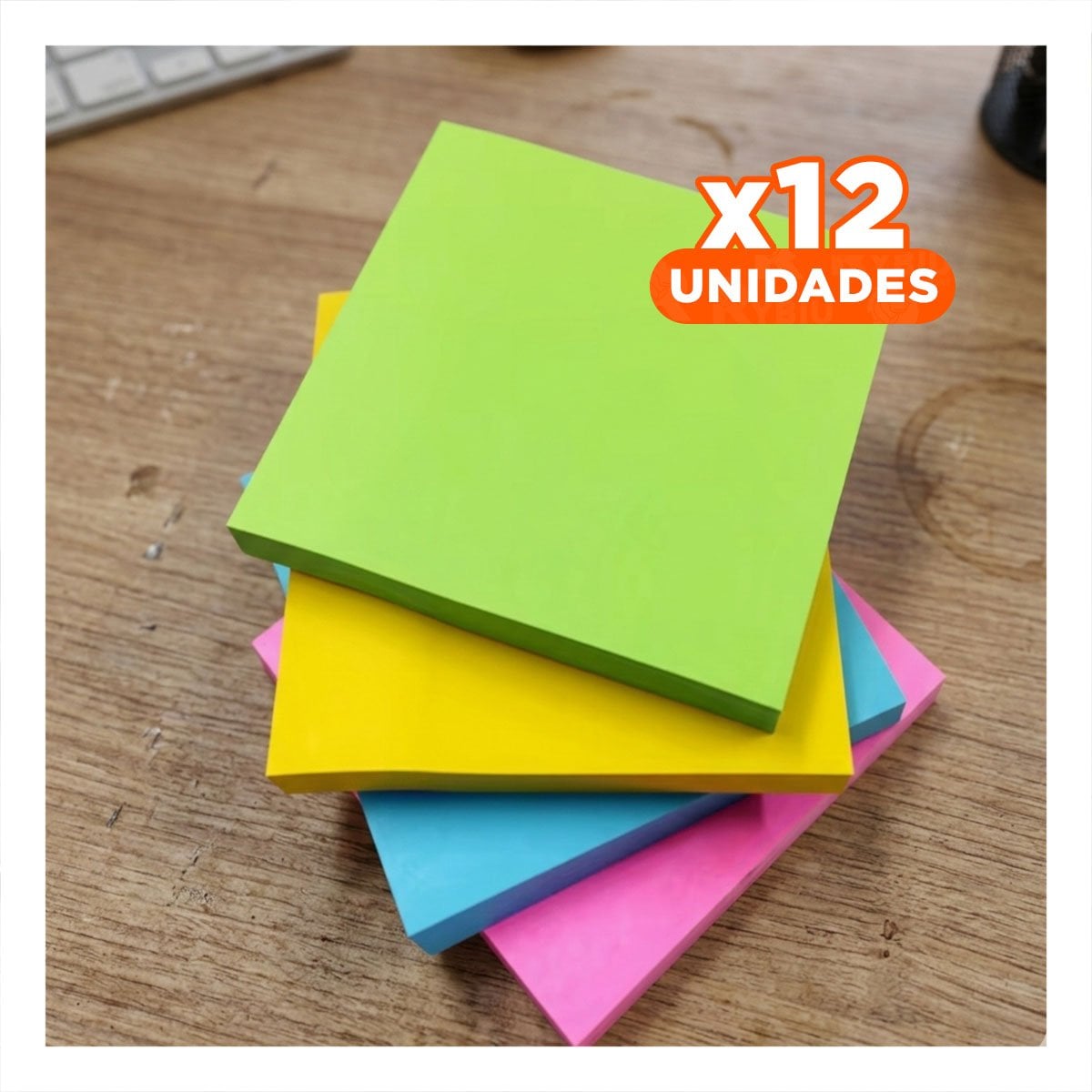 PACK12 UTILES CUADRADOS ADHESIVOS 7,6CM 4 PZS MULTICOLOR - 1