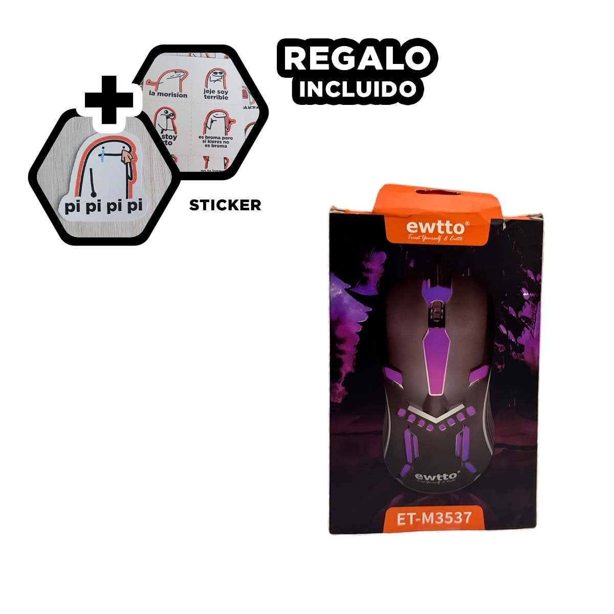 APUNTADOR GAMER NEGRO PARA COMPUTADORA Y LAPTOP MOVIMIENTO FIRME Y+REGALO STICKER - 1