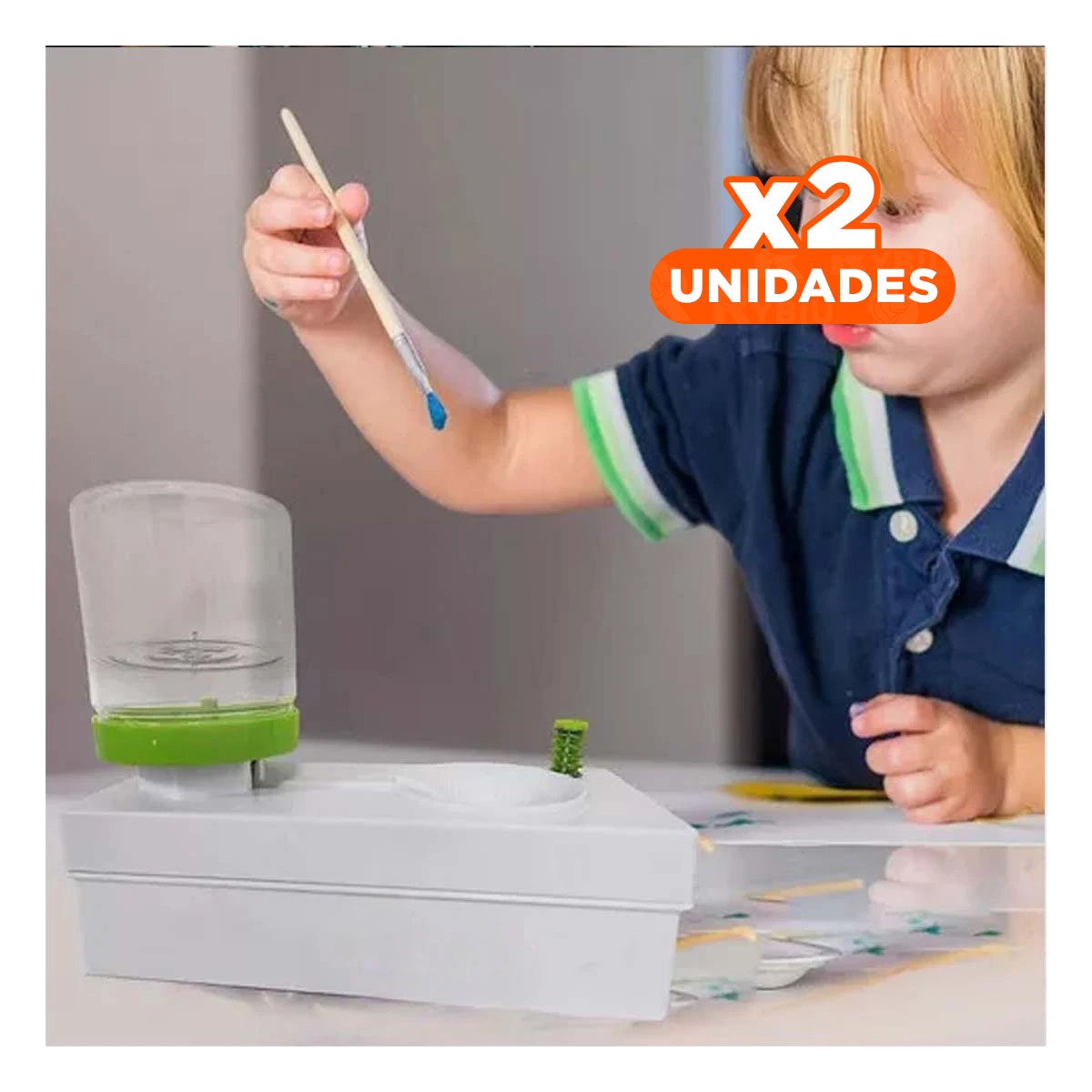 PACK2 HERRAMIENTA ESCOLAR BLANCO PARA ENJUAGAR PINCELES Y+REGALO STICKER - 1