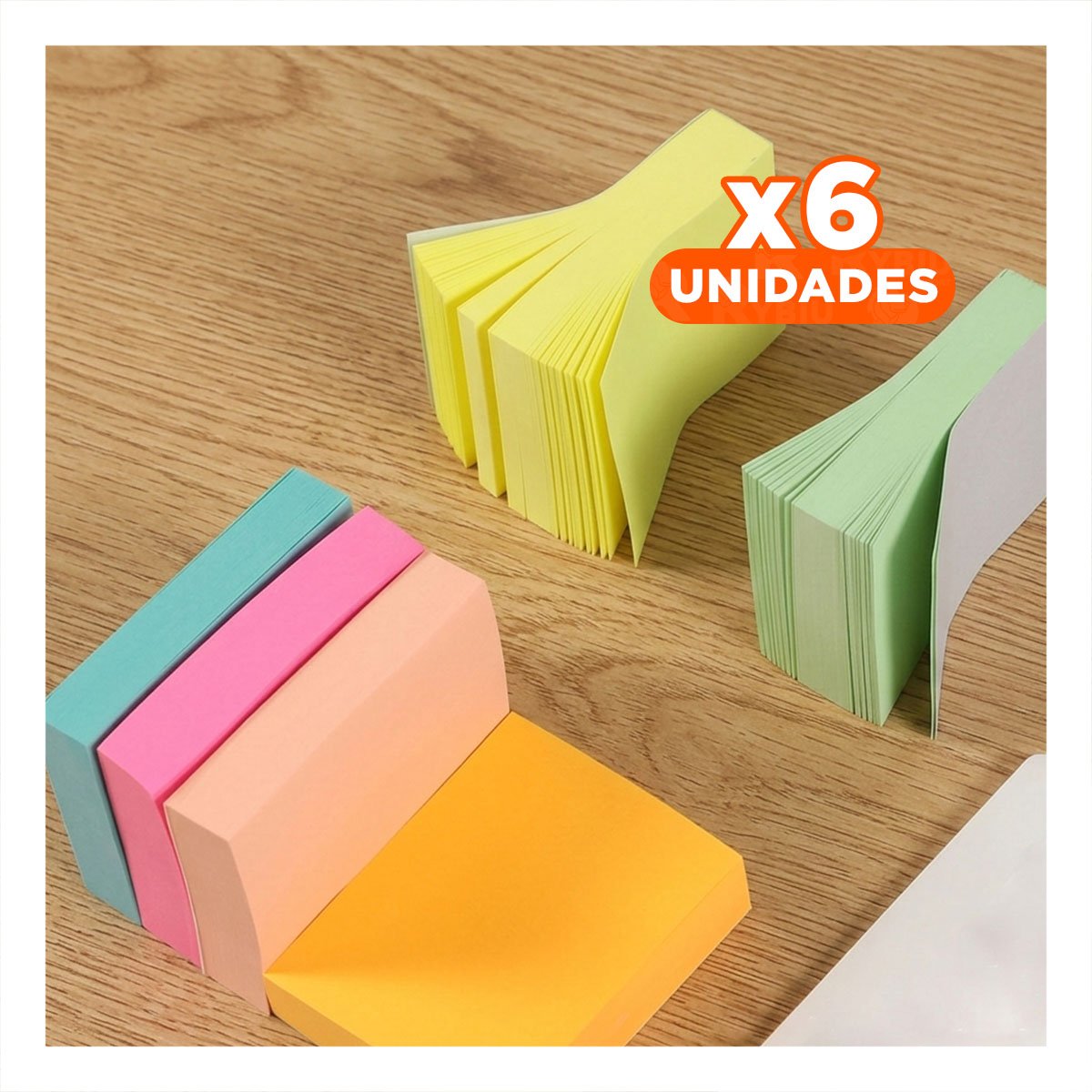 PACK6 COMPLEMENTOS CUADRADOS ADHESIVOS 7,6CM 4 PZS MULTICOLOR Y+REGALO STICKER - 1