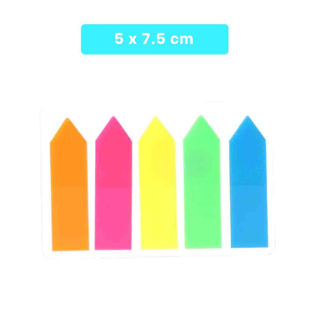 PACK4 PAPELITOS POST IT ADHESIVOS 5 PIEZAS MULTICOLOR TRANSPARENTE FLECHA Y+PAPEL REGALO - 4