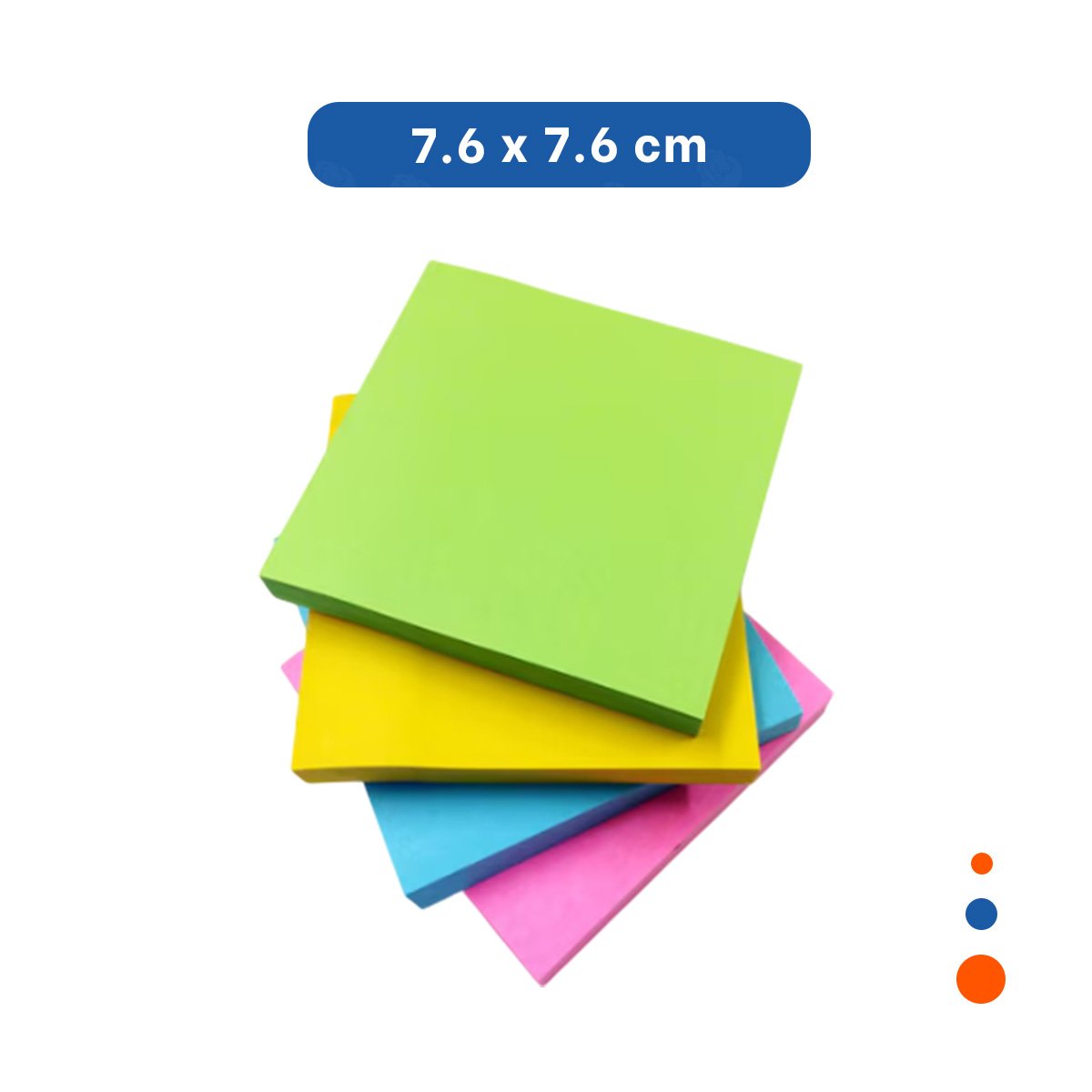 PACK2 RECORDATORIOS CUADRADOS ADHESIVOS 7,6CM 4 PZS MULTICOLOR Y+REGALO STICKER - 4