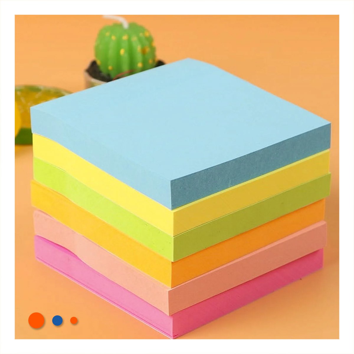 PACK2 TACOS CUADRADOS ADHESIVOS 7,6CM 4 PZS MULTICOLOR - 3