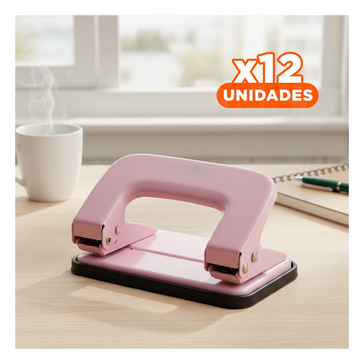 PACK12 INSTRUMENTO METAL ROSADO RESISTENTE PARA ESCRITORIO PRACTICO Y LIGERO - 1
