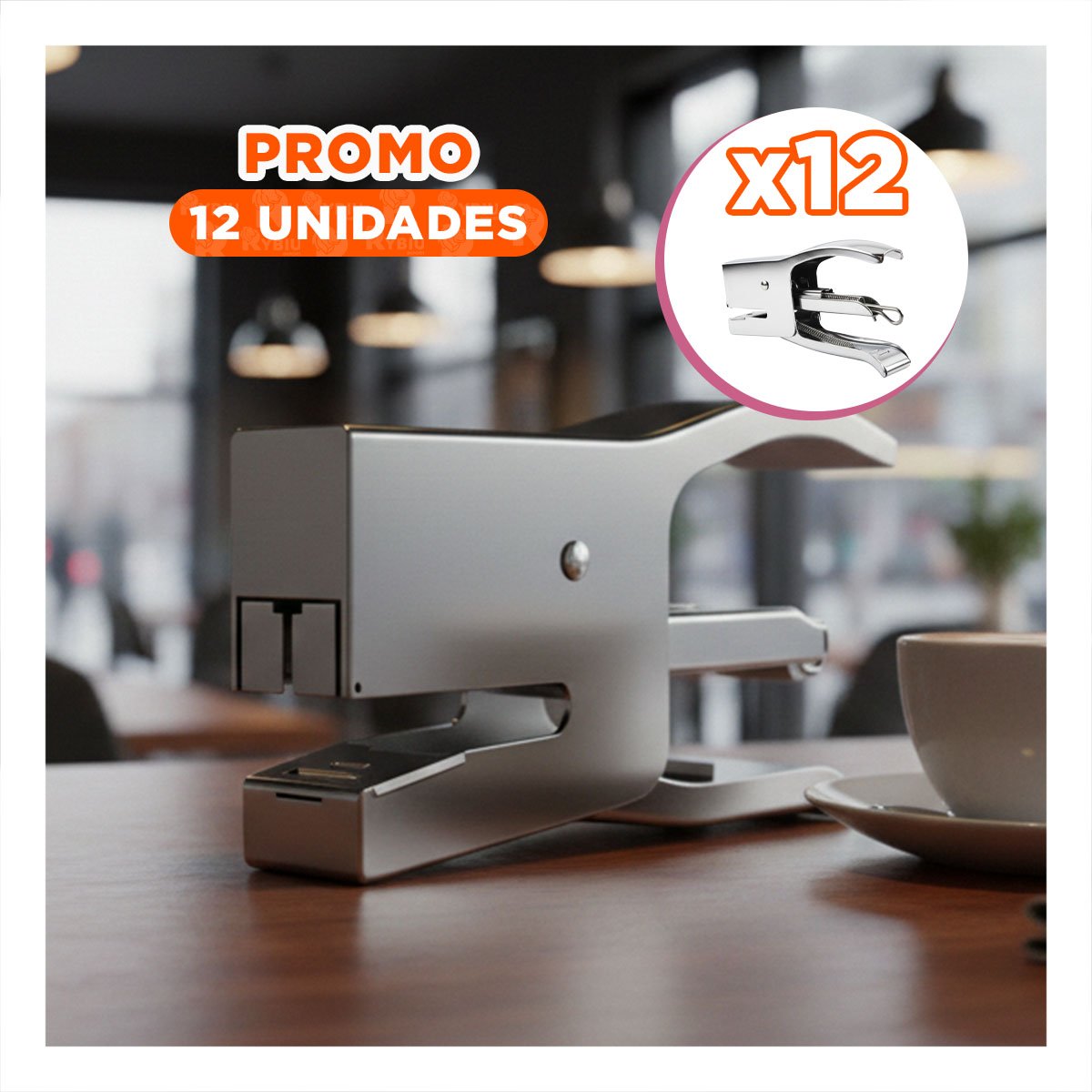 PACK12 PAPELERIA MINI TIPO ALICATE PLATEADO PARA 15 HOJAS DOCUMENTOS - 1