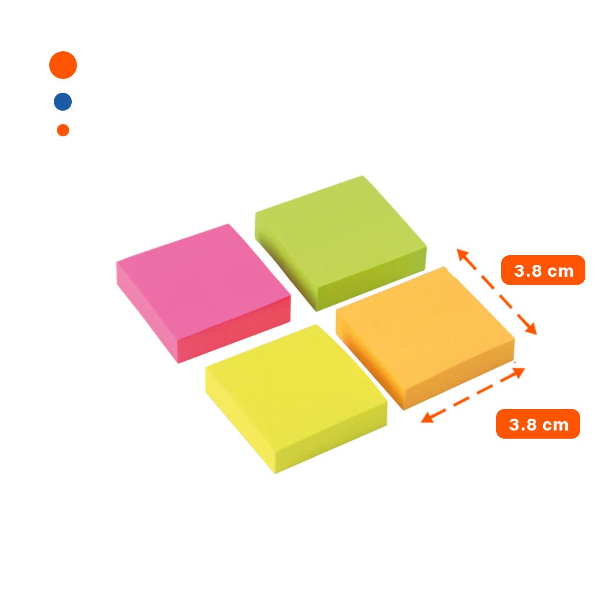 PACK12 NOTAS MULTICOLOR ADHESIVAS CUADRADAS 3,8CM 4 PZS Y+REGALO STICKER - 4