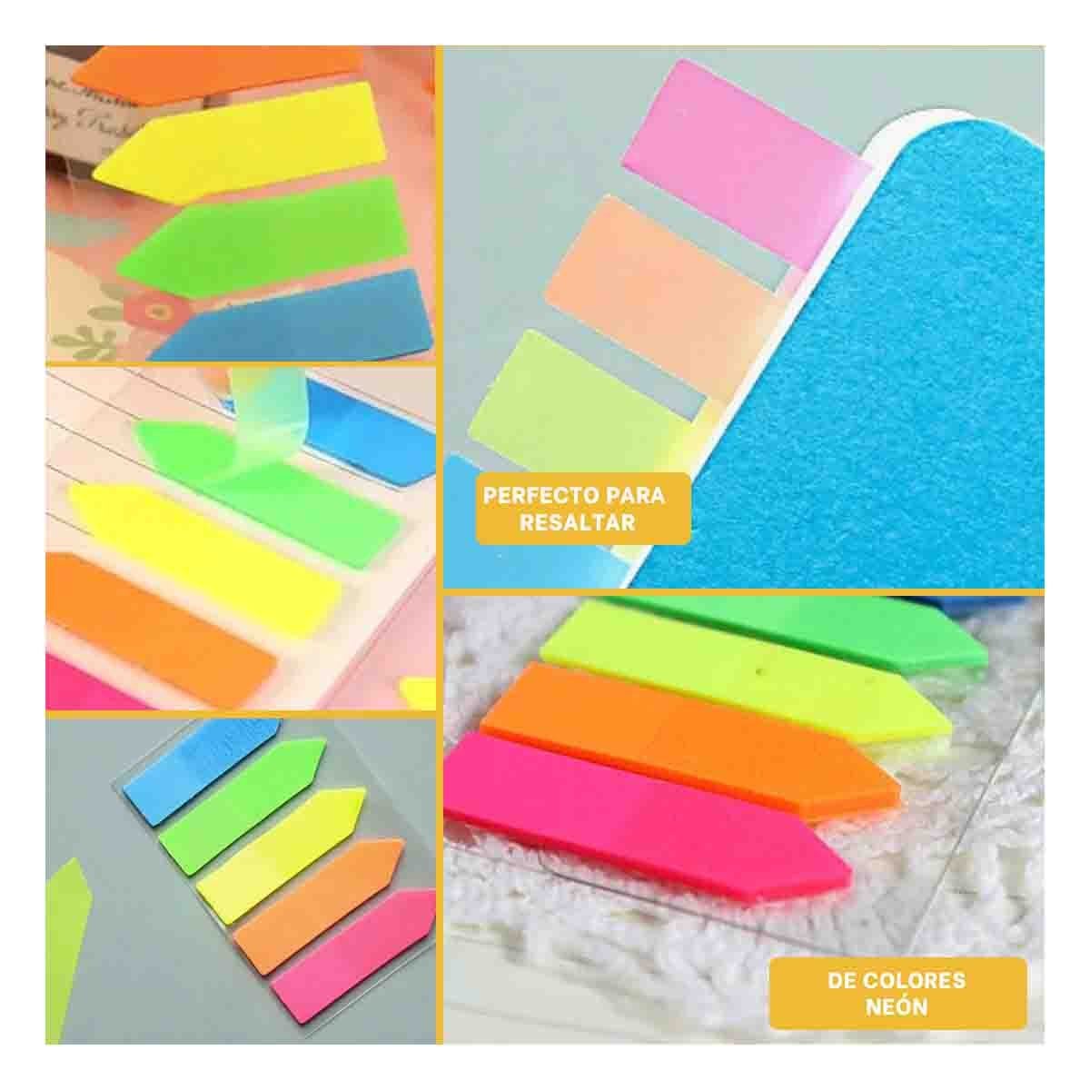 PACK12 NOTAS DE COLORES POST IT 5 PIEZAS TRANSPARENTE FLECHA Y+PAPEL REGALO - 2