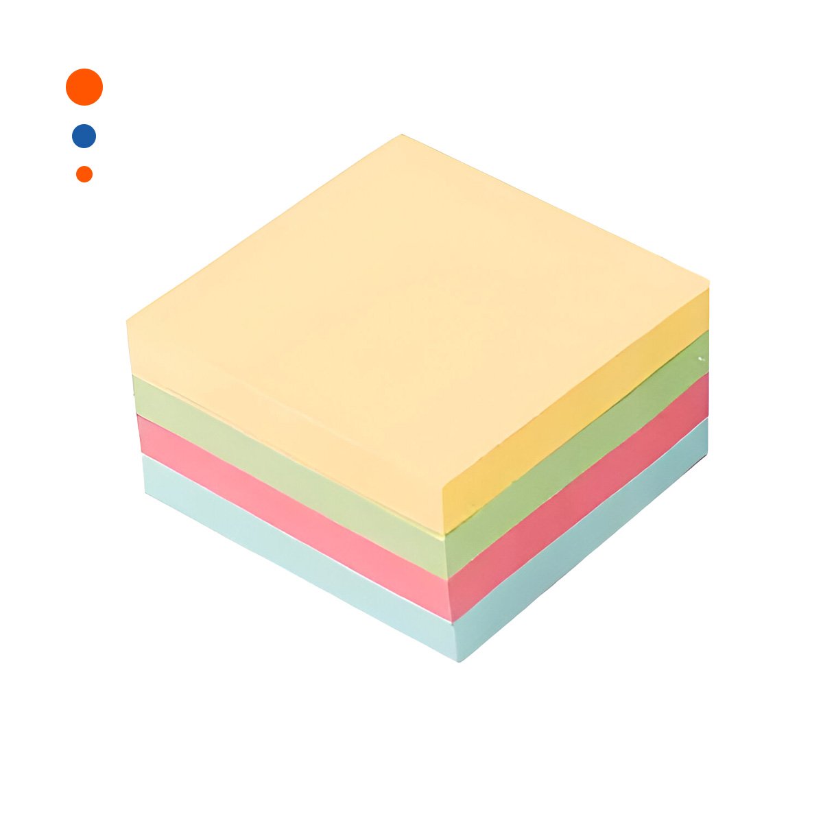 BLOC CUADRADO ADHESIVO 7,6CM 4 PZS MULTICOLOR OFICINA Y+PAPEL REGALO - 1