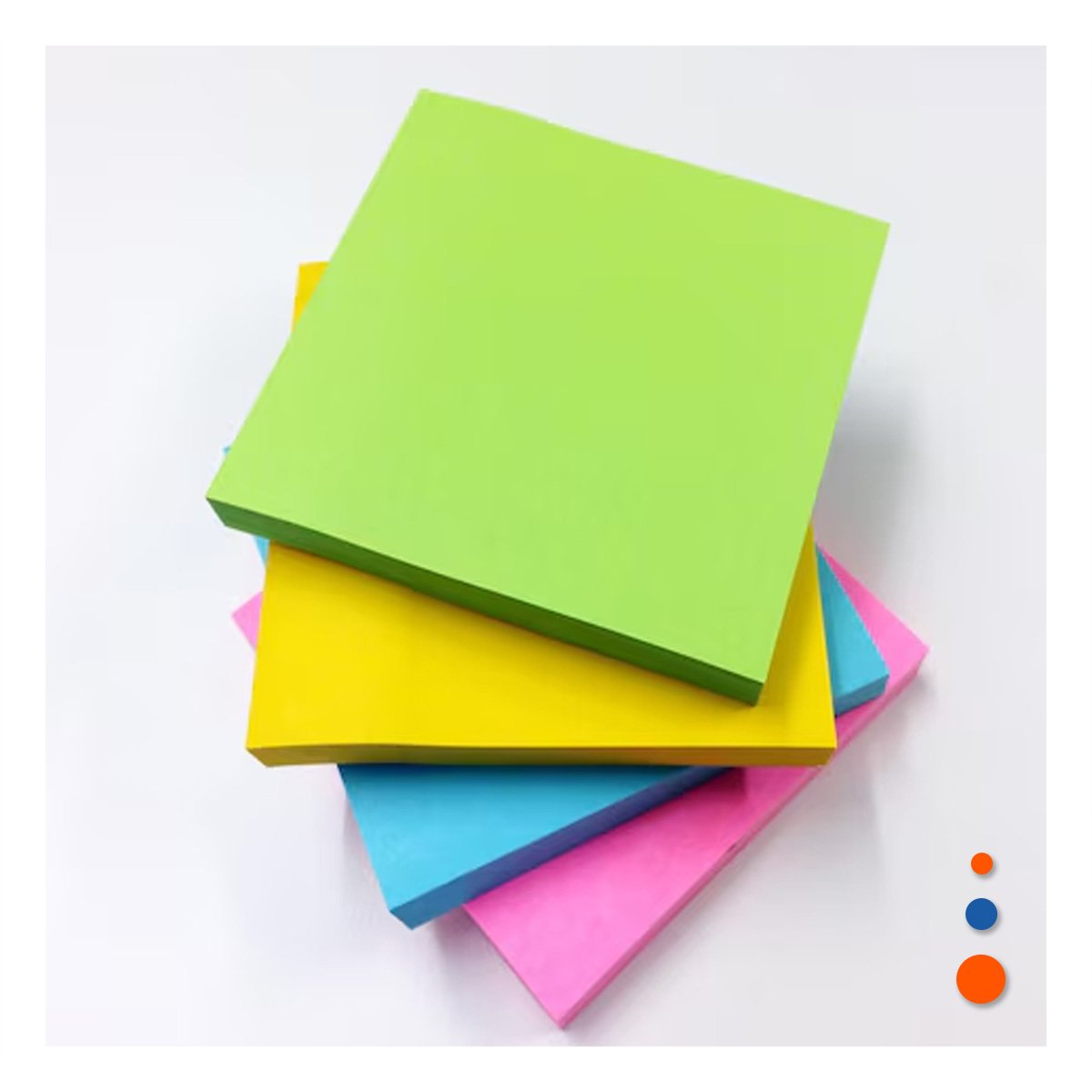 BLOC CUADRADO ADHESIVO 7,6CM 4 PZS MULTICOLOR OFICINA Y+PAPEL REGALO - 2