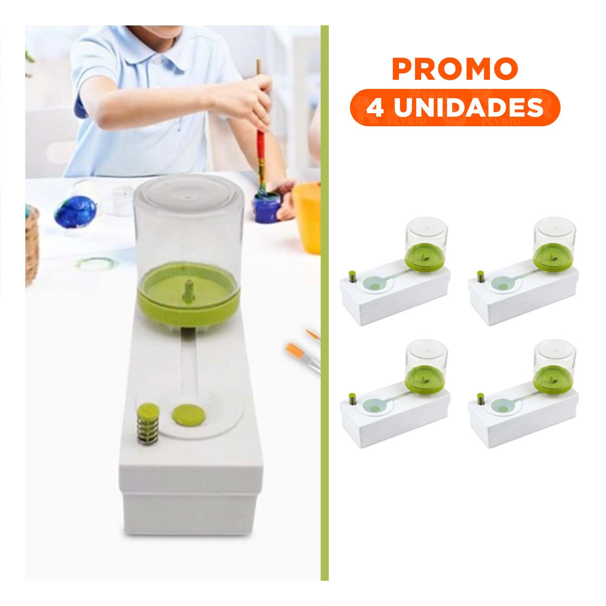 PACK4 COMPLEMENTO ESCOLAR BLANCO PARA ENJUAGAR PINCEL Y+REGALO STICKER - 1