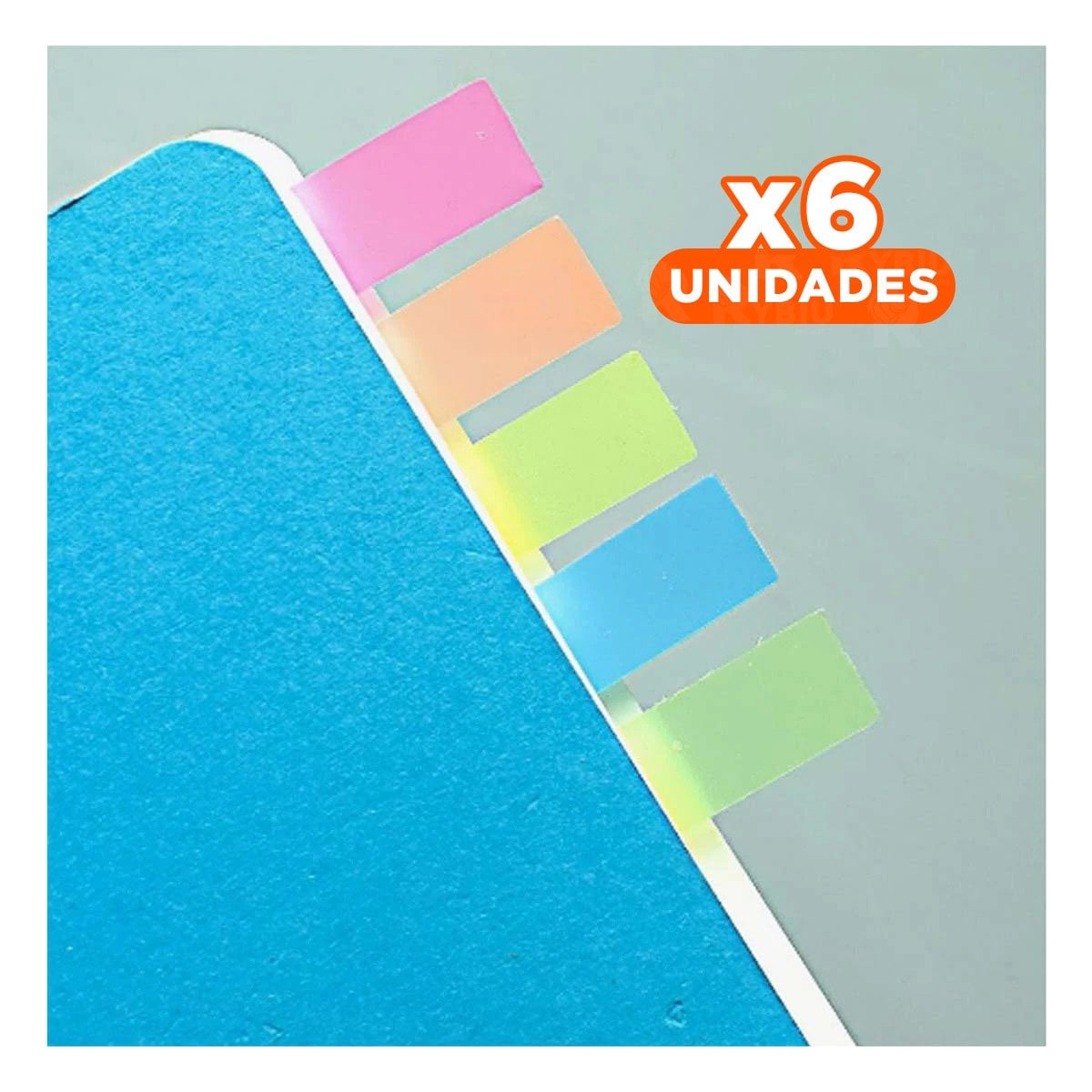 PACK6 UTILES POST IT ADHESIVOS 5 PIEZAS MULTICOLOR FLECHA Y+REGALO STICKER - 1